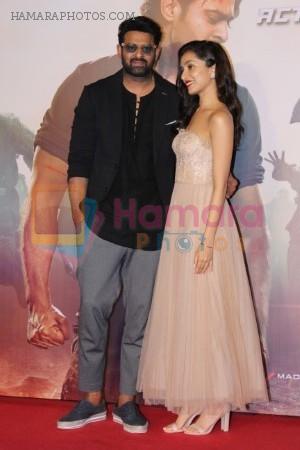 Shraddha Kapoor, Prabhas at the Trailer Launch Of Film Saaho on 11th Aug 2019
