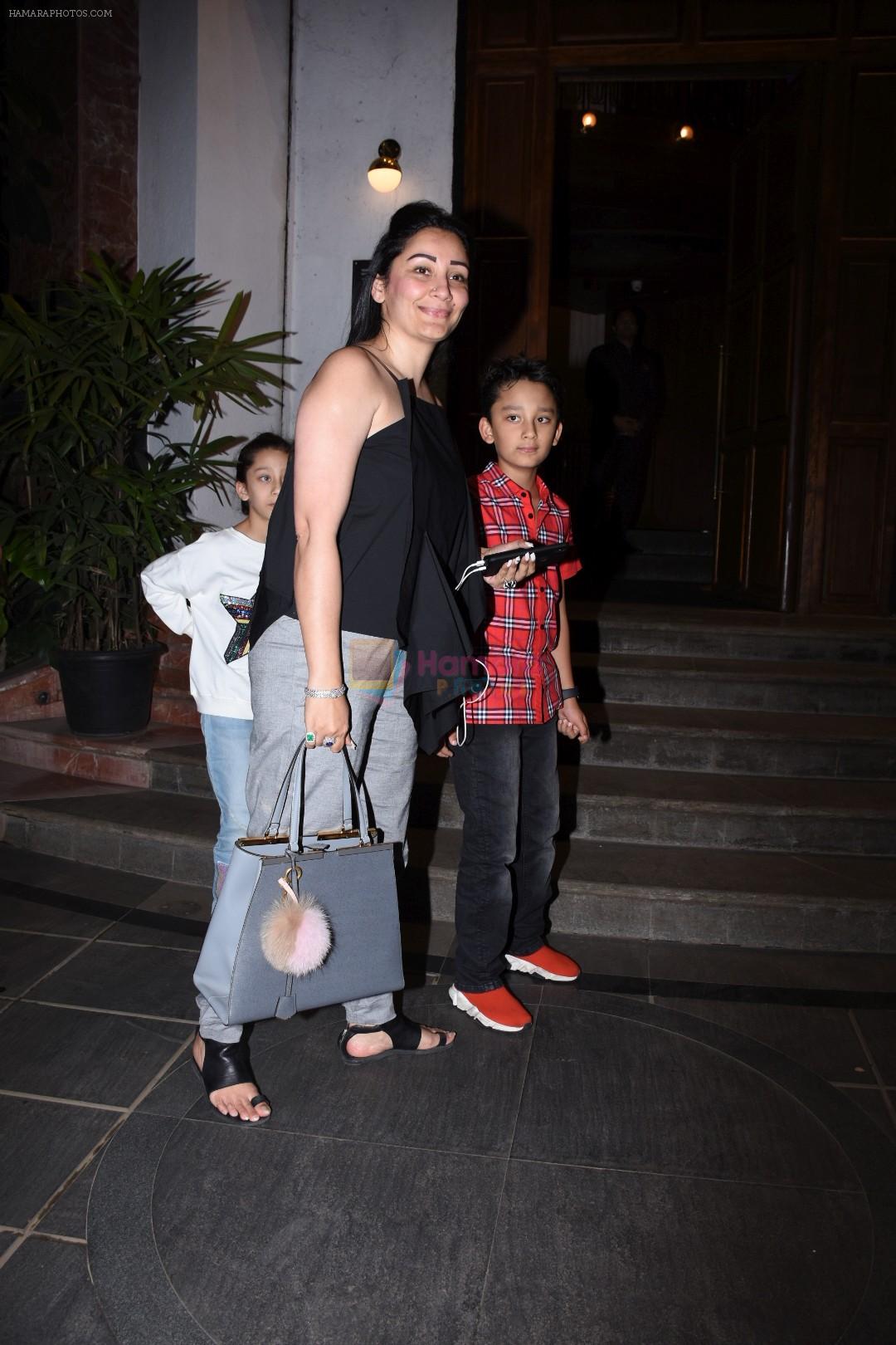 Manyata Dutt with kids Iqra & Shahran spotted at ministry of crabs in bandra on 19th Aug 2019