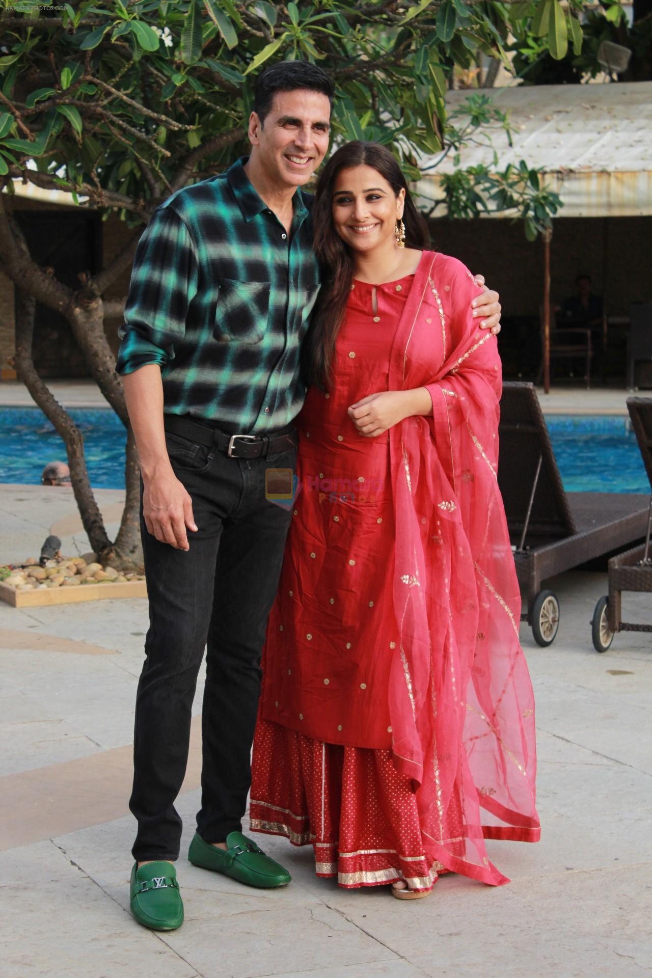 Akshay Kumar & Vidya Balan at the media interactions for film Mission Mangal at Sun n Sand on 18th Aug 2019