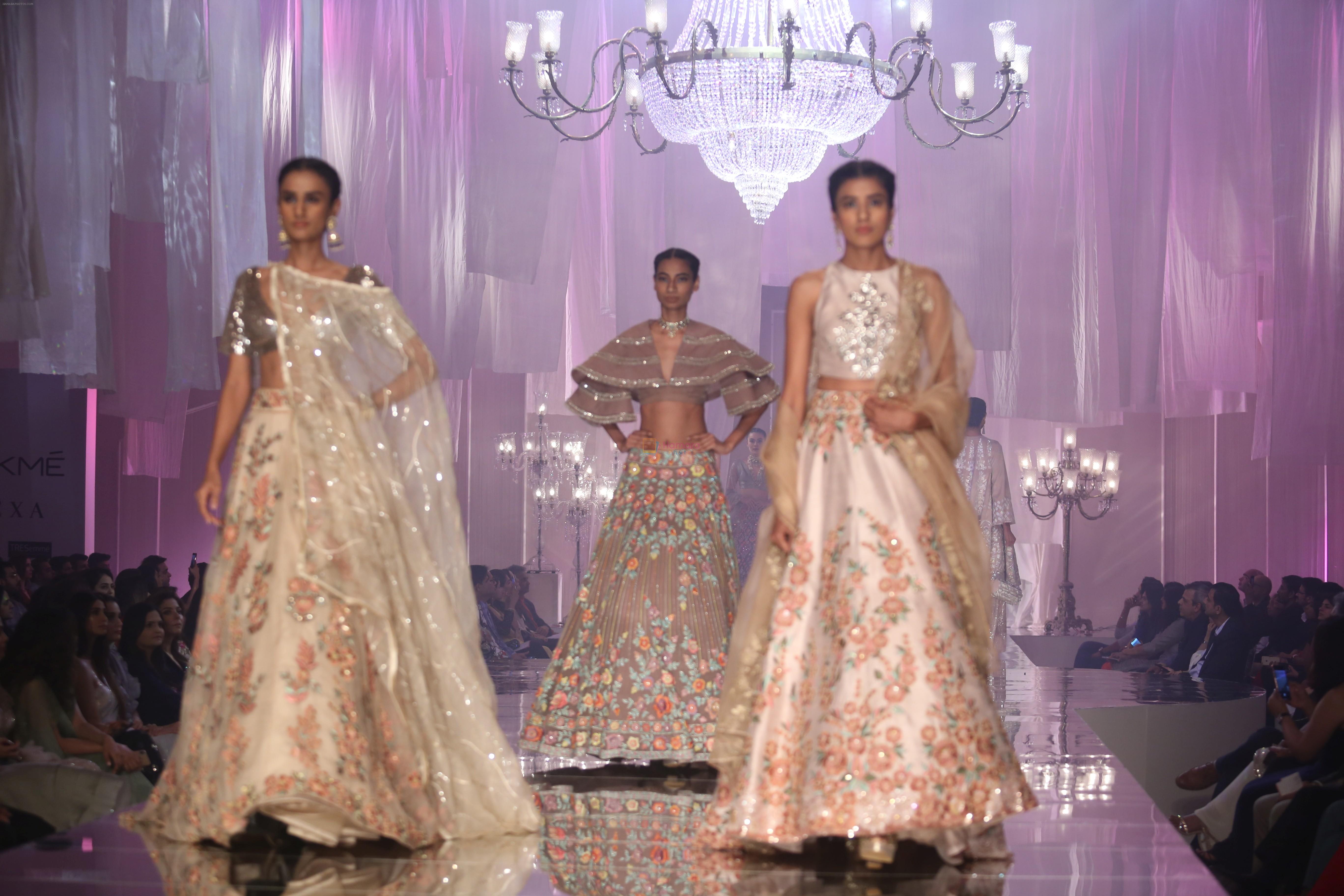 Model walk the ramp for Manish Malhotra's show at Lakme Fashion Week in mumbai on 20th Aug 2019