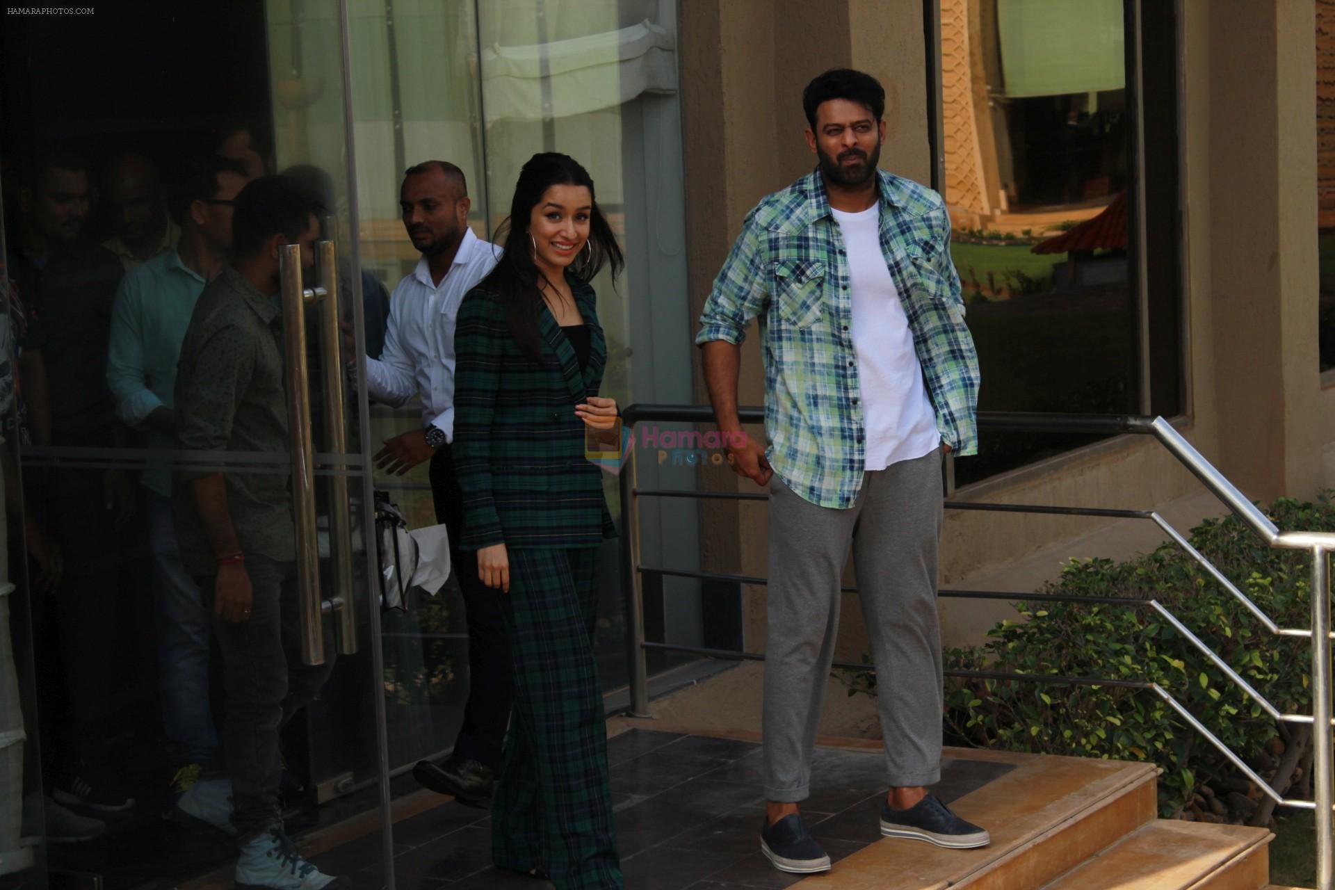 Prabhas and Shraddha Kapoor spotted promoting their upcoming movie Saaho in JW Marriott on 20th Aug 2019