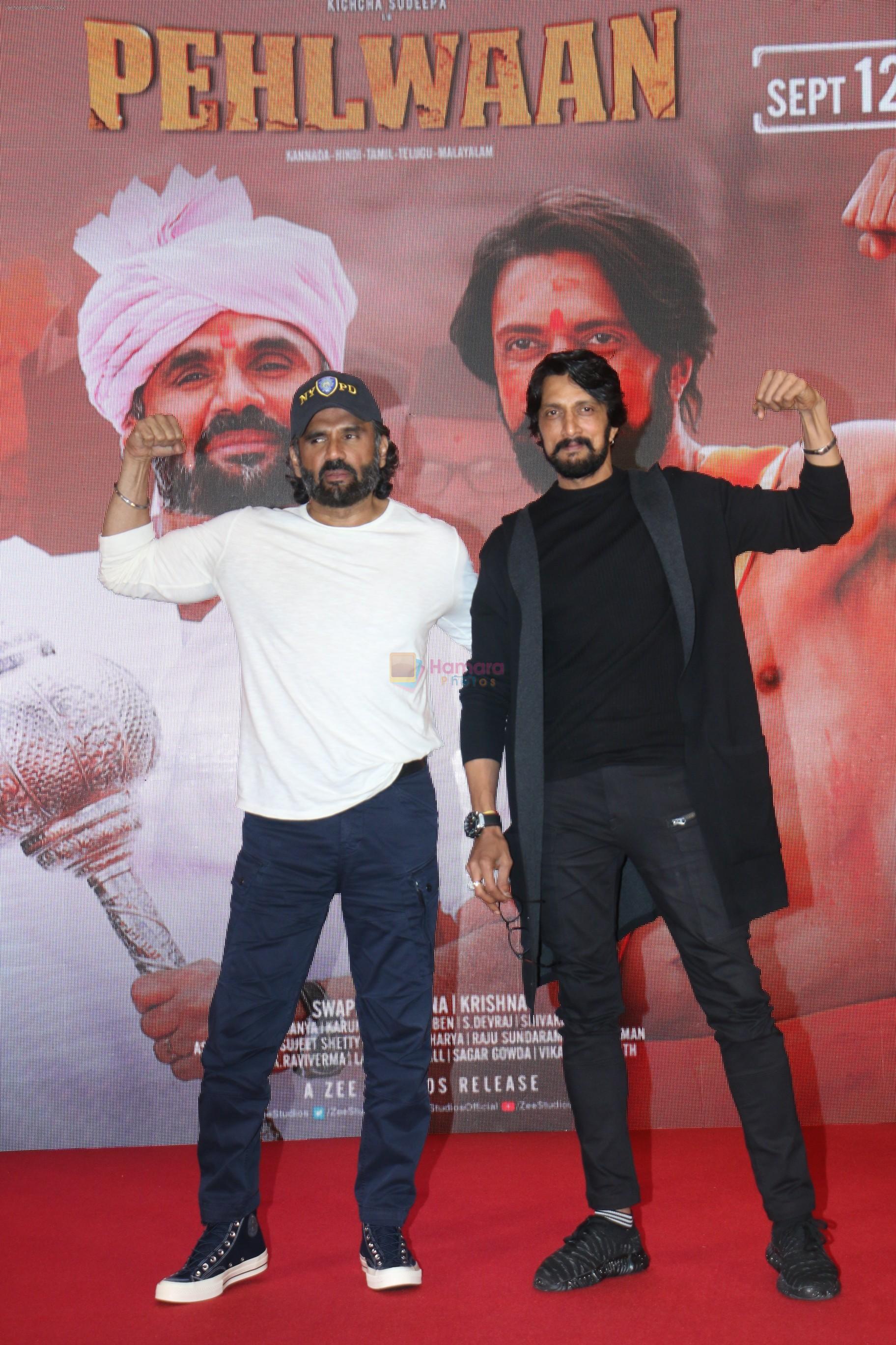 Sunil Shetty, Sudeep at the press conference of film Pehlwaan at Sun n Sand in juhu on 22nd Aug 2019