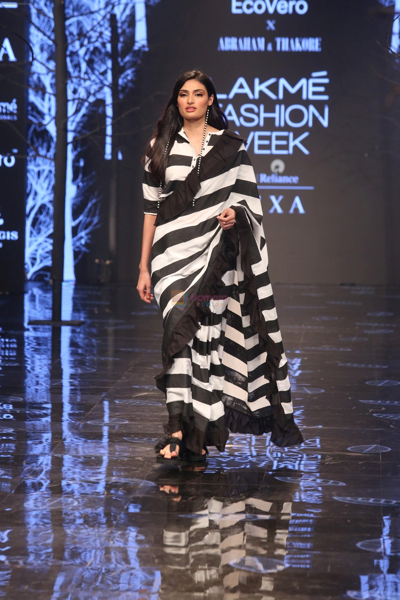 Athiya Shetty walk the ramp for designer Abraham & Thakore at Lakme Fashion Week 2019 on 22nd Aug 2019