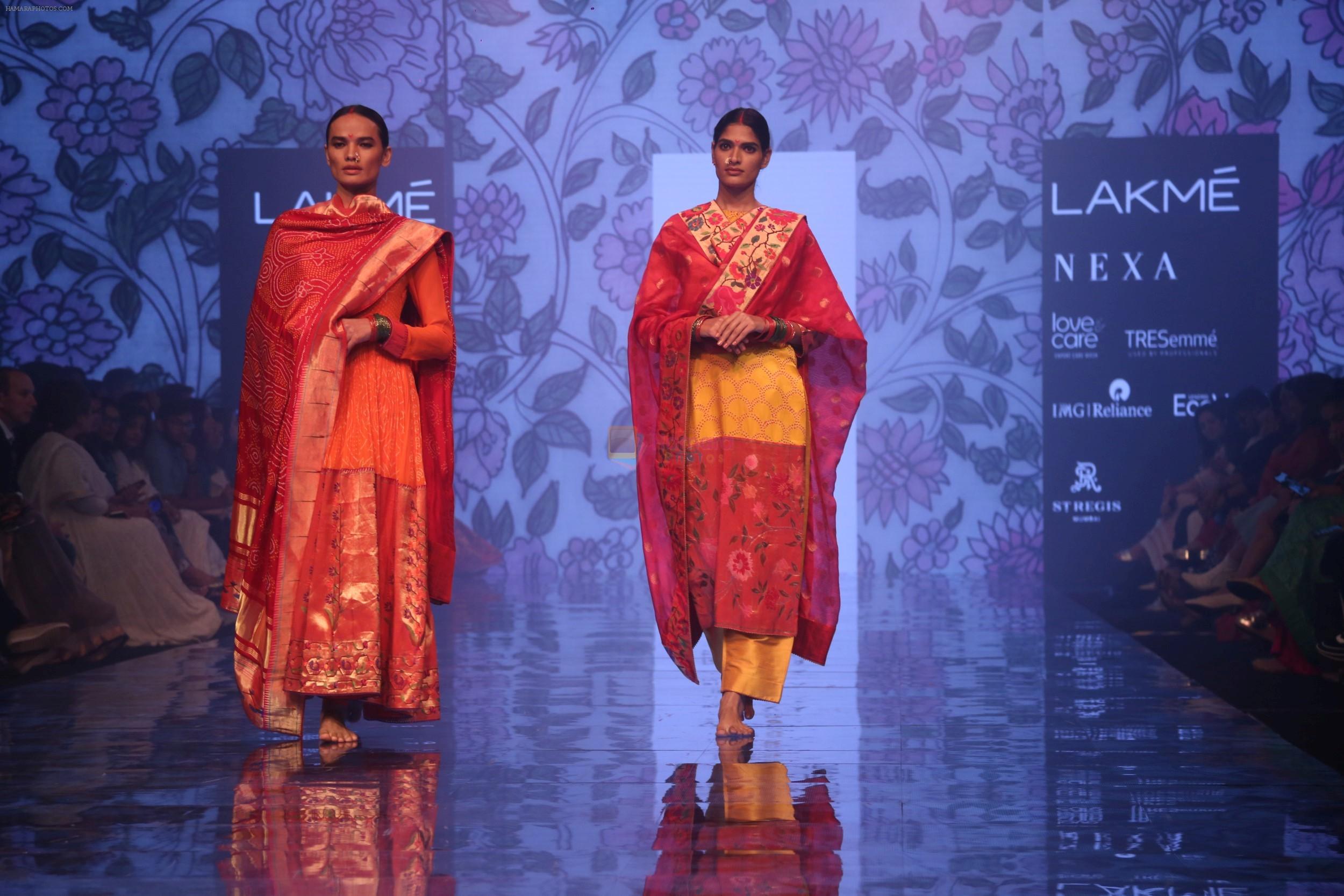 Model walk the ramp for Gaurang Designer at Lakme Fashion Week Day 3 on 23rd Aug 2019