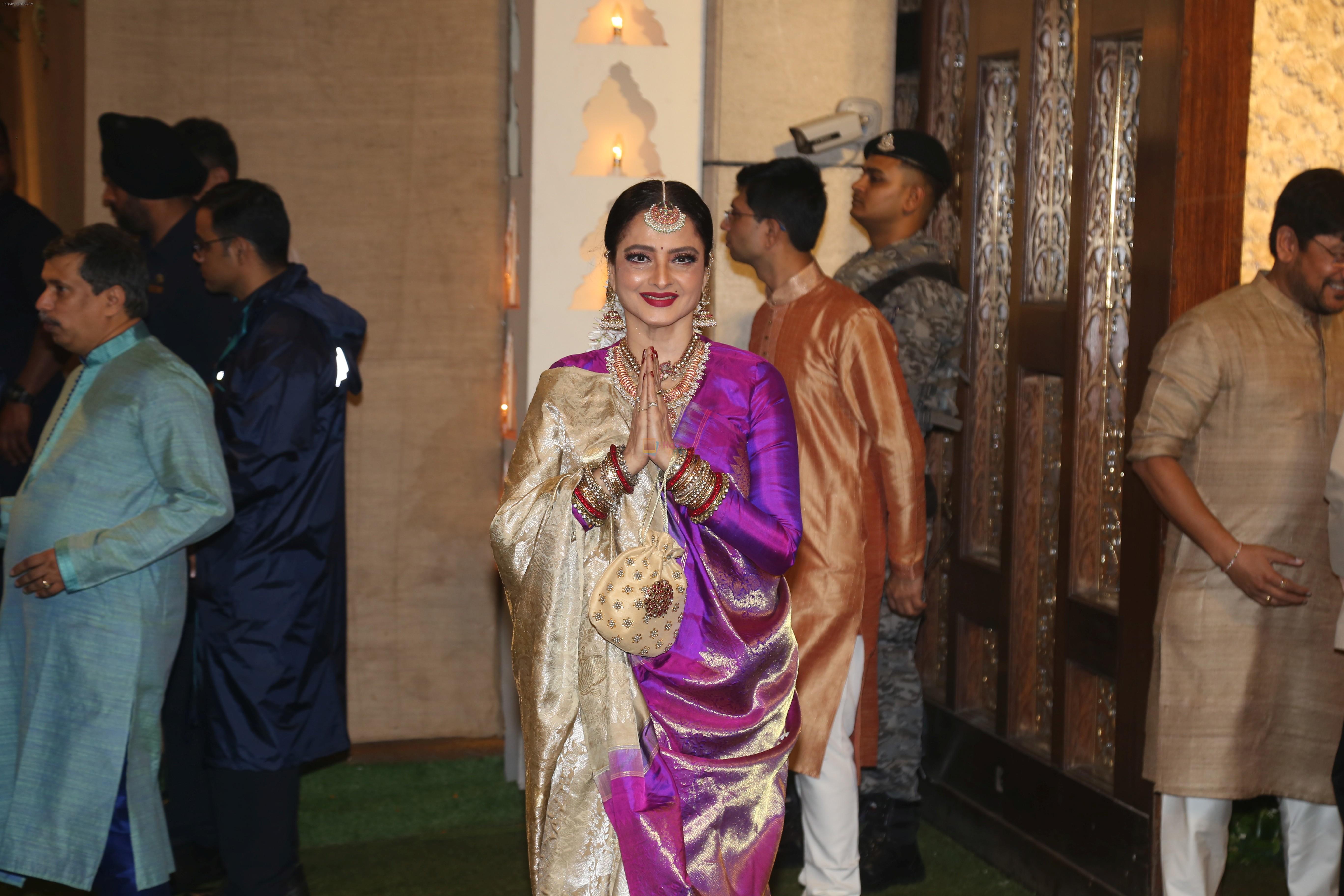 Rekha at Mukesh Ambani's house for Ganpati celebration on 2nd Sept 2019