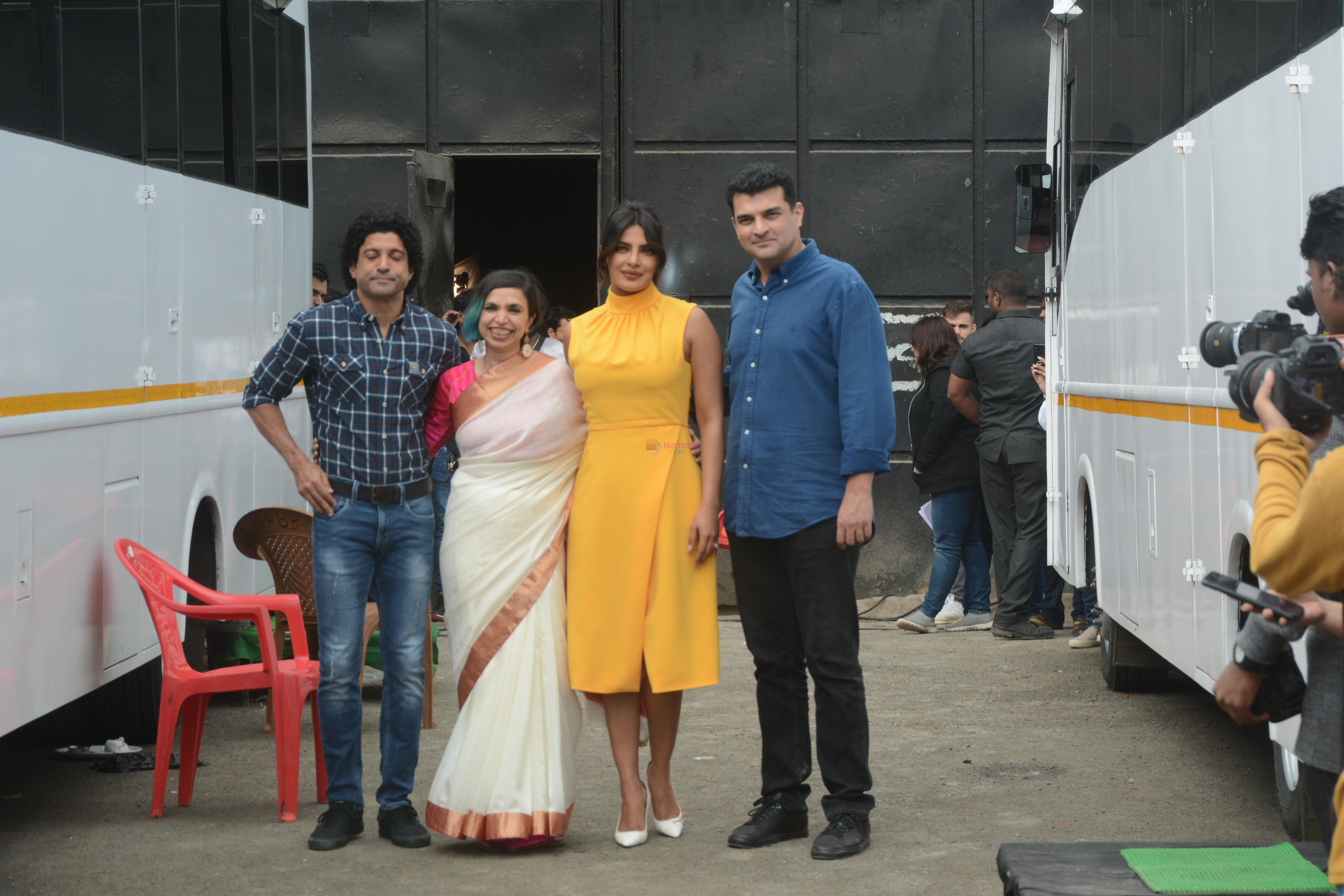 Priyanka Chopra, Farhan Akhtar, Siddharth Roy Kapoor at the promotions of film Sky is Pink in filmcity, goregoan on 24th Sept 2019