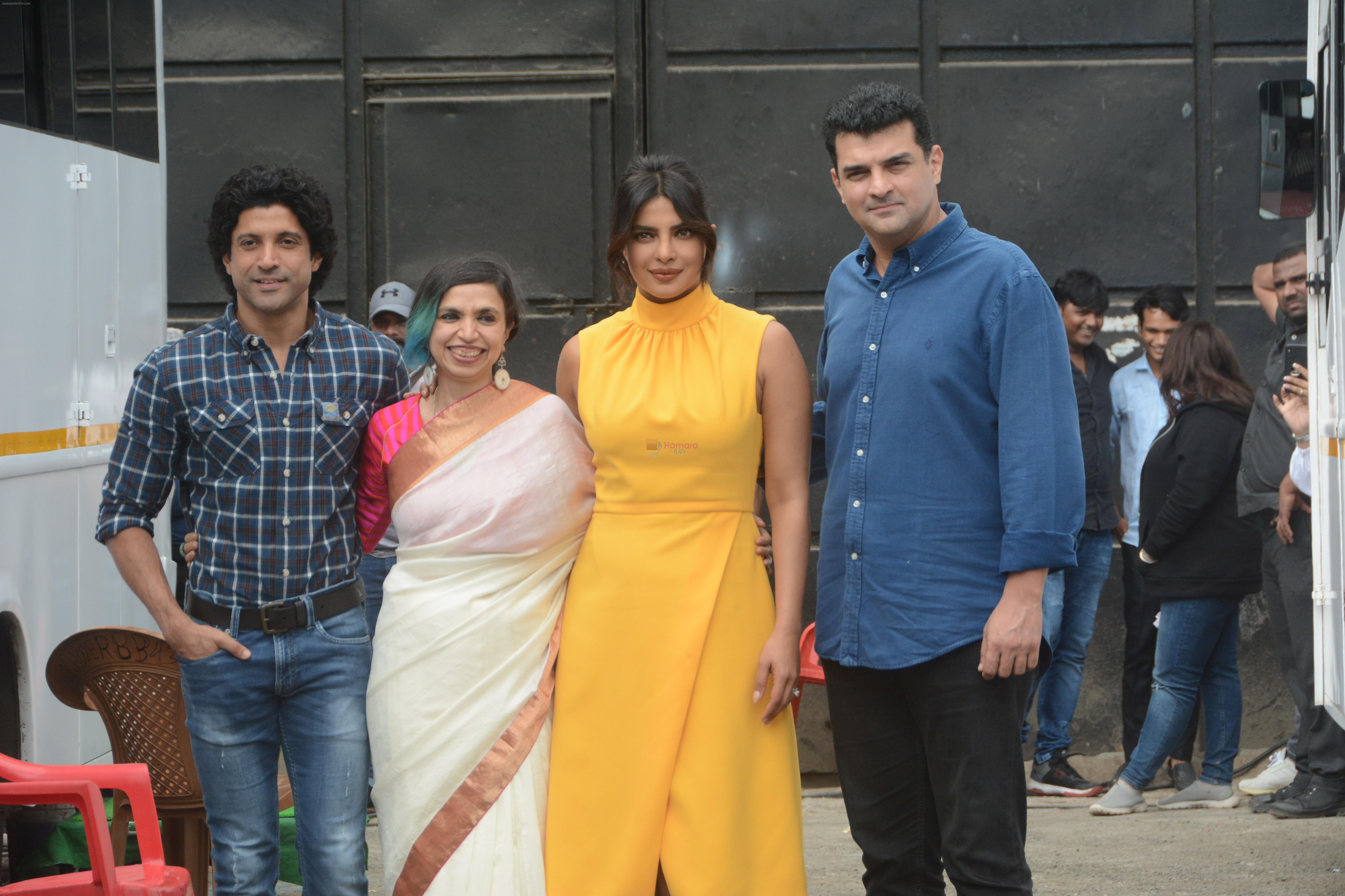 Priyanka Chopra, Farhan Akhtar, Siddharth Roy Kapoor at the promotions of film Sky is Pink in filmcity, goregoan on 24th Sept 2019