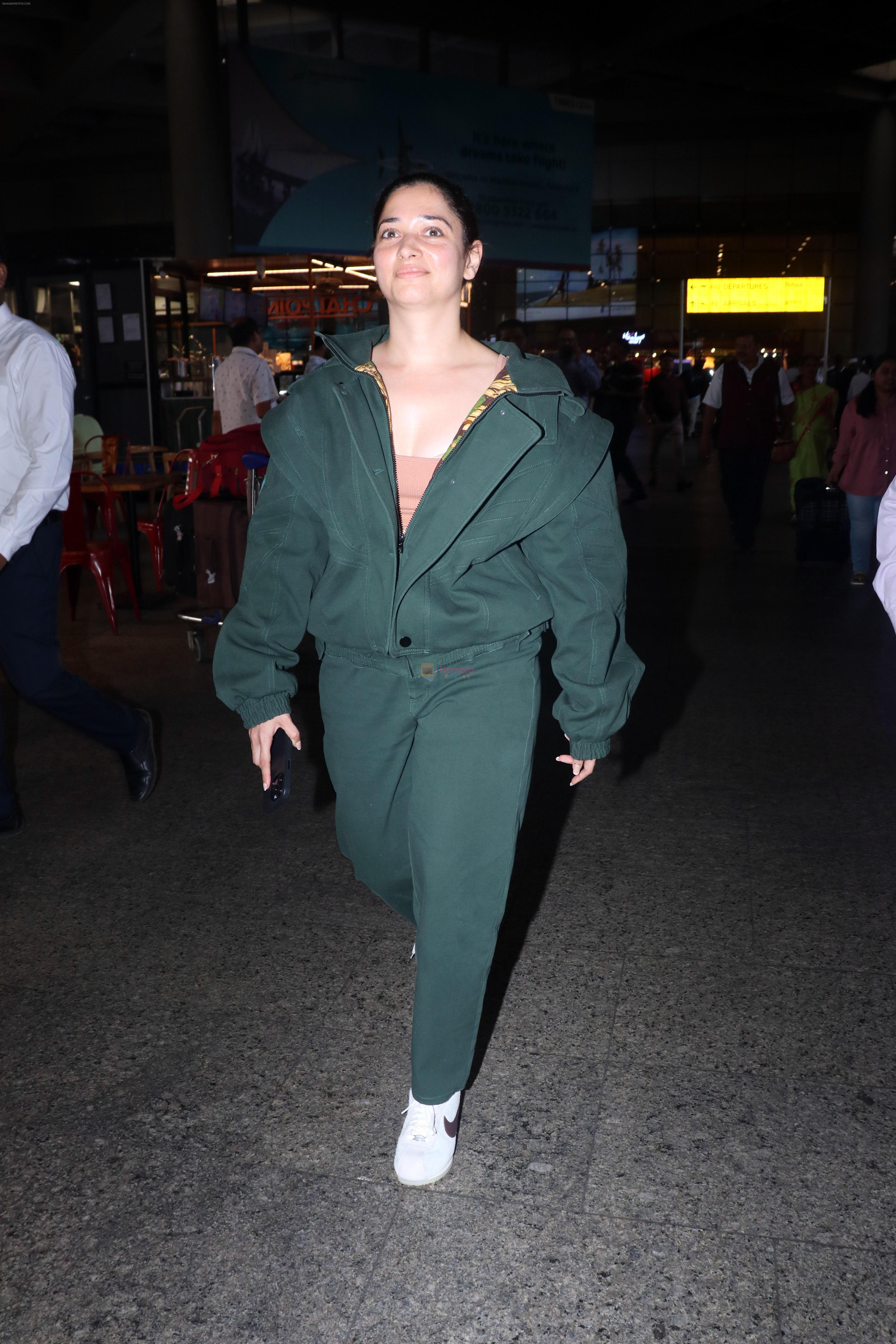 Tamanna Bhatia in green at Airport on 23 May 2023