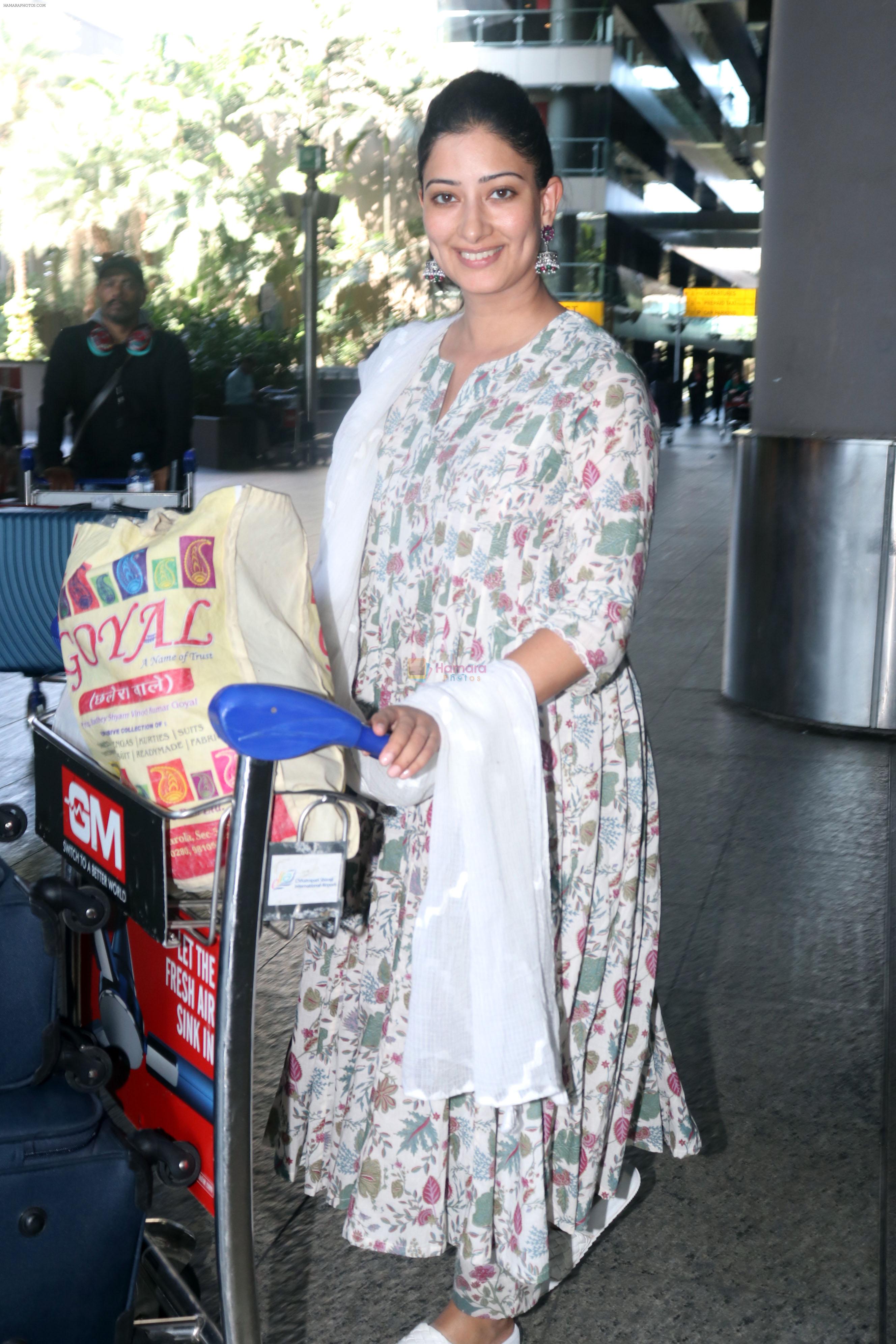 Niharica Raizada wearing a beautiful white flowery chudidar