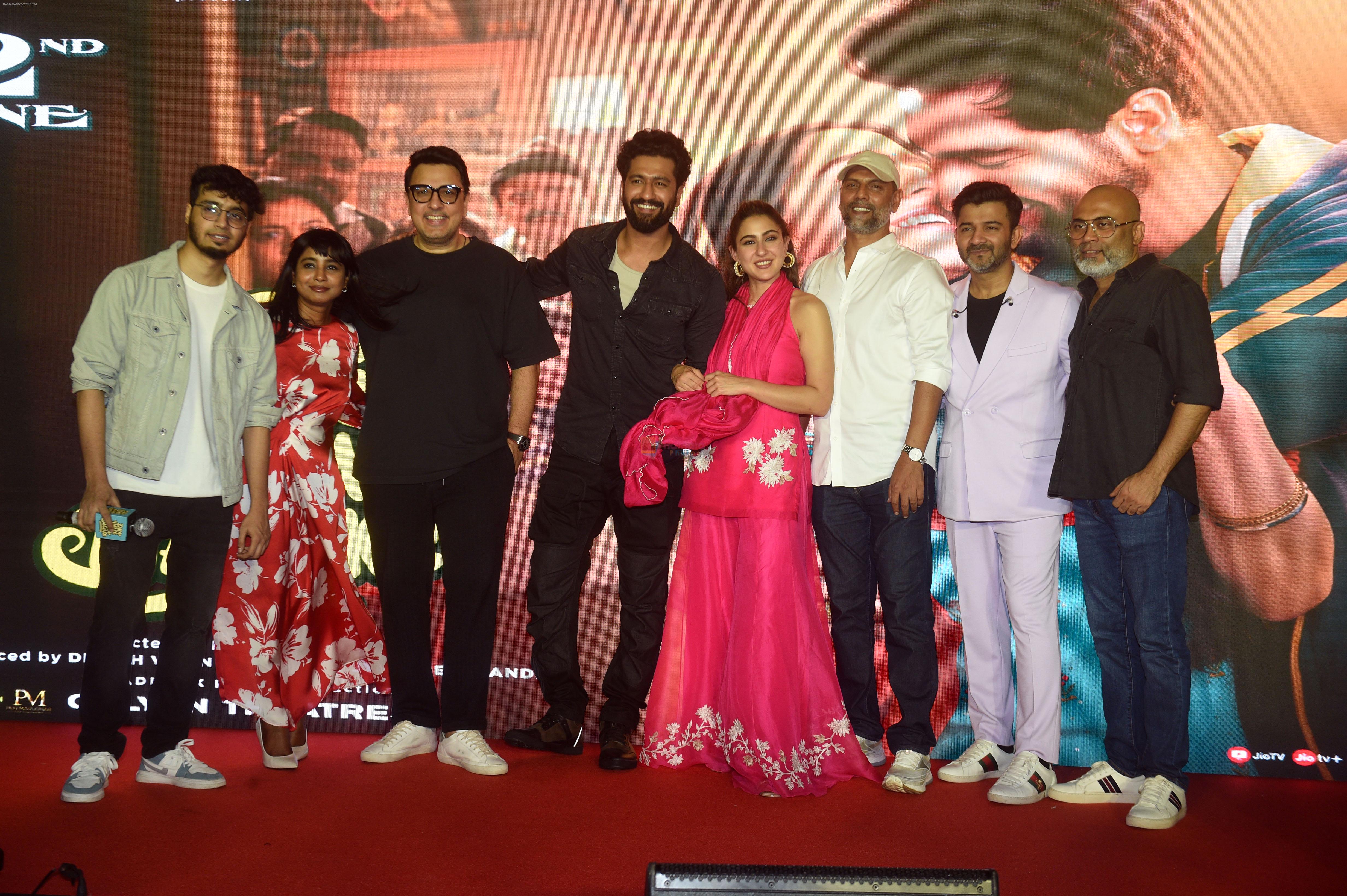 Sachin, Jigar. Dinesh Vijan, Laxman Utekar, Vicky Kaushal and Sara Ali Khan launch song Tere Vaaste from movie Zara Hatke Zara Bachke on 24 May 2023