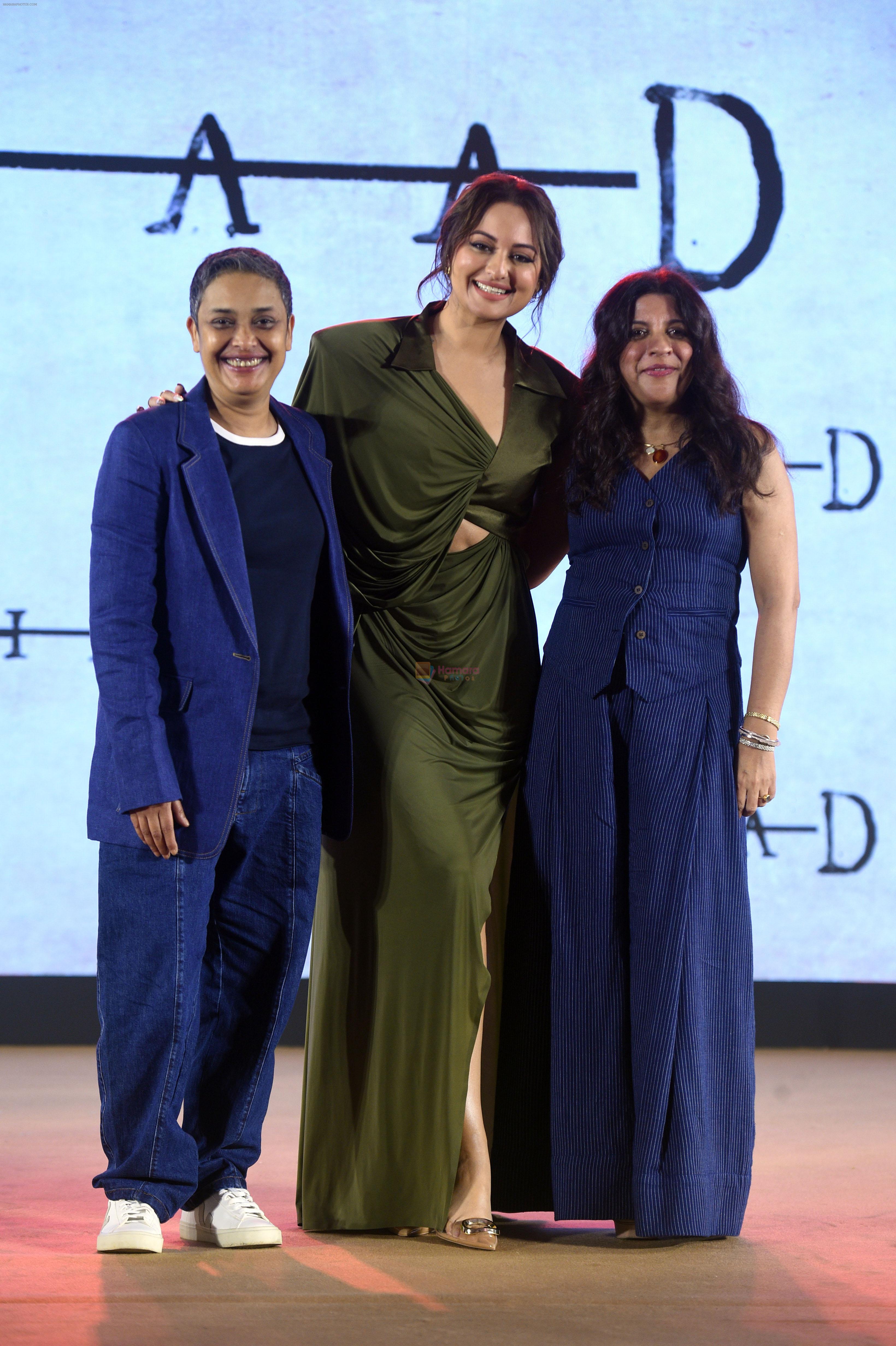 Reema Kagti, Sonakshi Sinha, Zoya Akhtar at thetrailer launch oF Film Dahaad on 3 May 2023