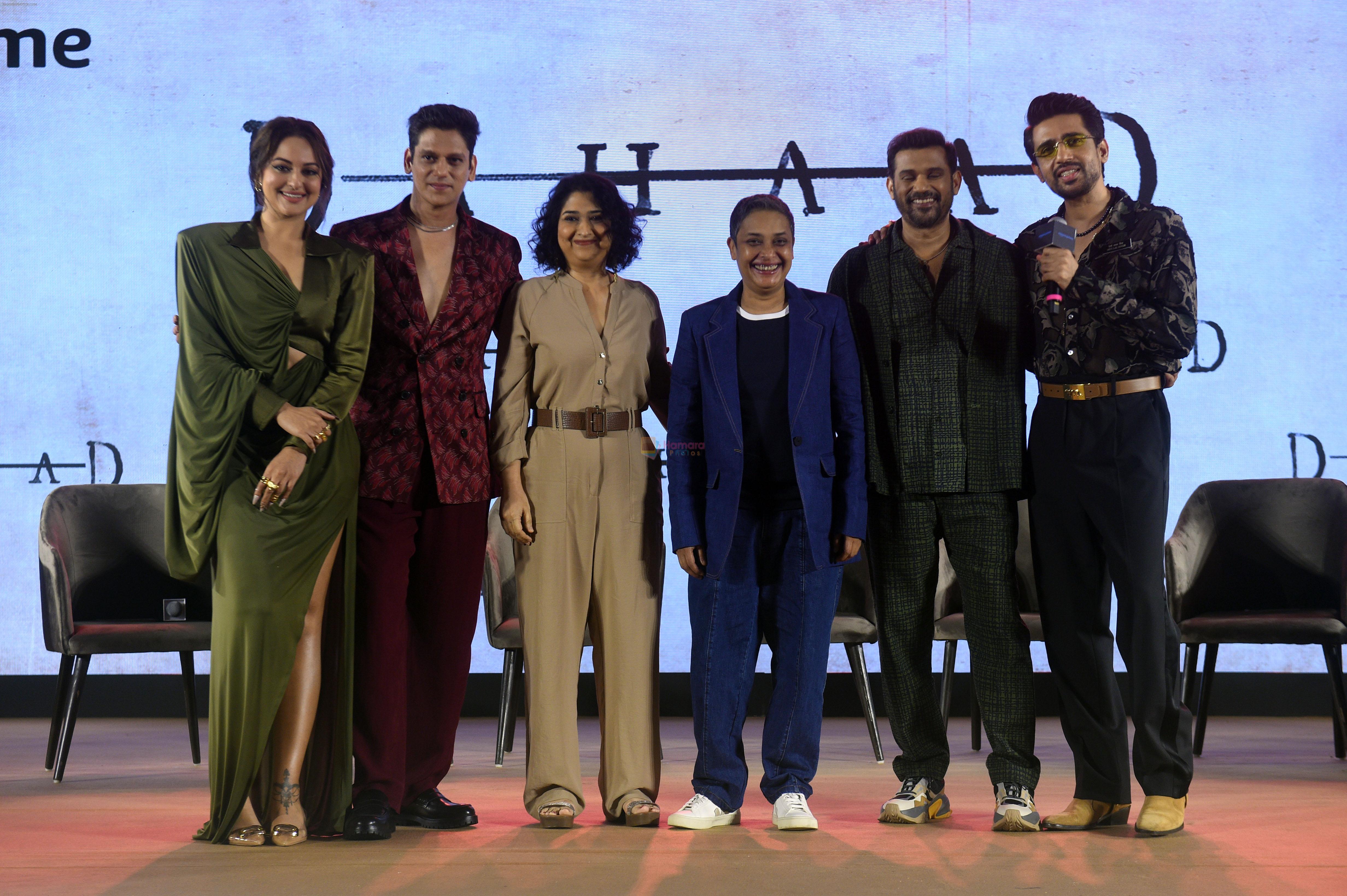 Sonakshi Sinha, Vijay Varma, Ruchika Oberoi, Reema Kagti, Sohum Shah, Gulshan Devaiah at the trailer launch oF Film Dahaad on 3 May 2023