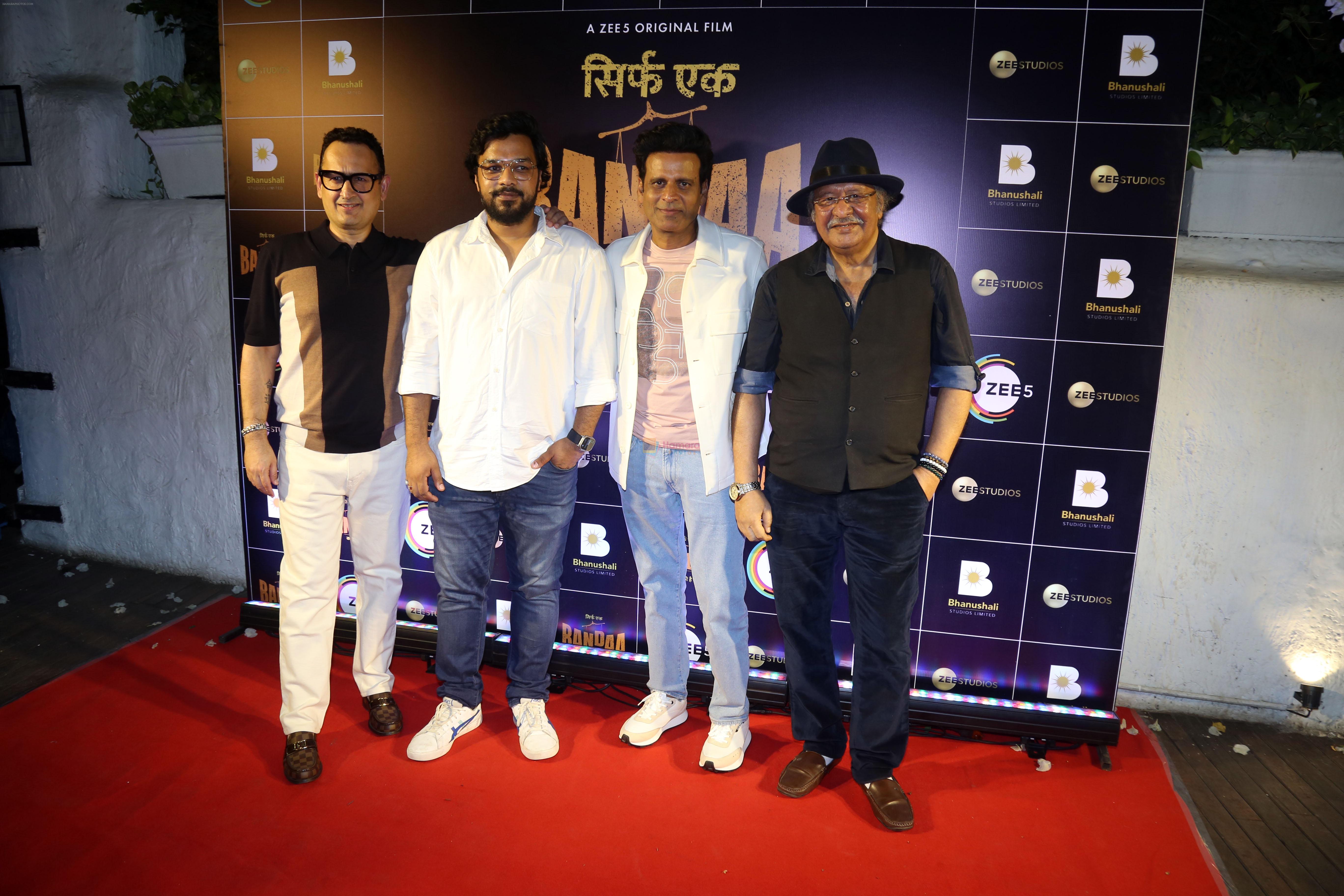 Vinod Bhanushali, Apoorv Singh Karki, Manoj Bajpayee at Success Party Of Film Sirf Ek Bandaa Kaafi Hai