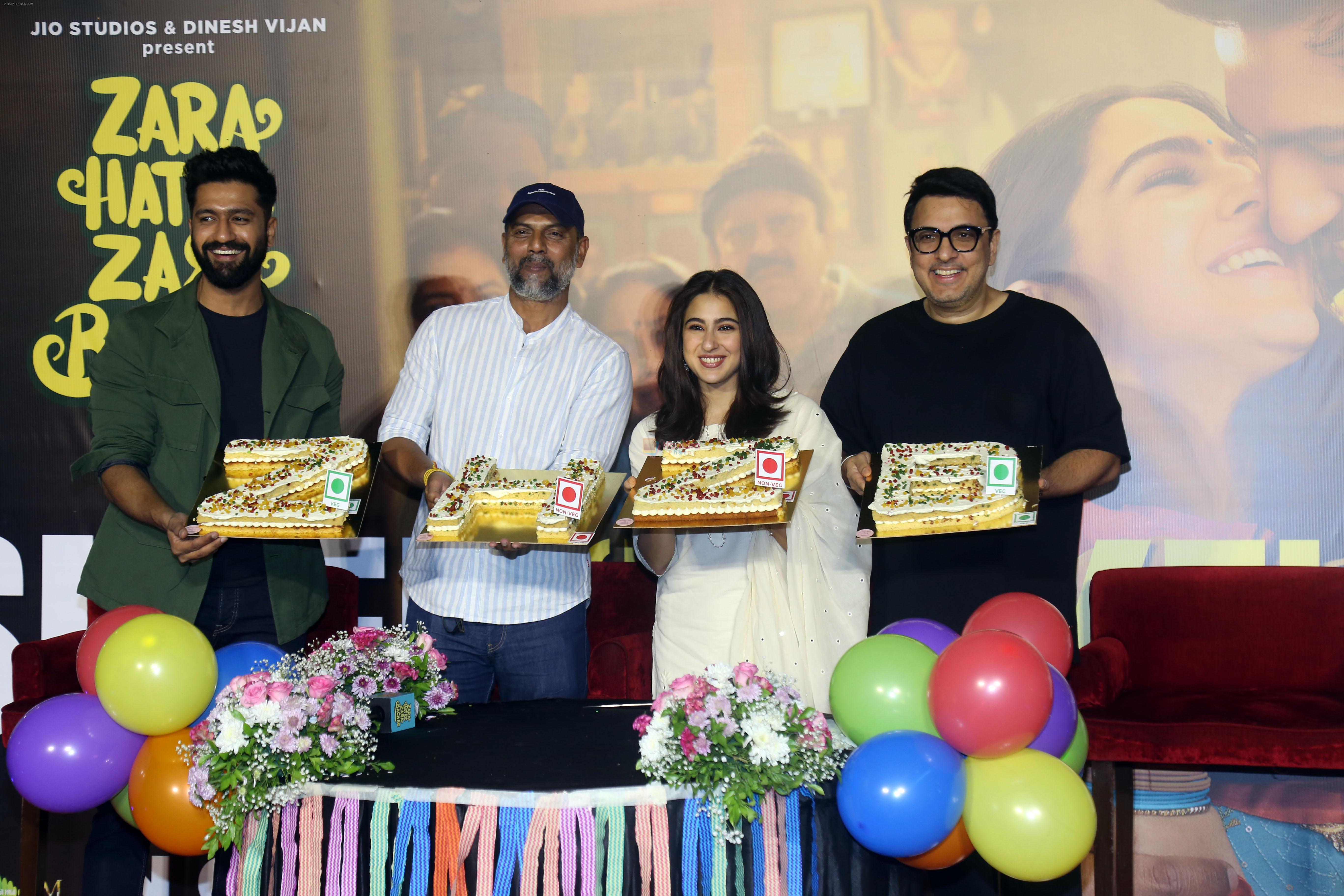 Sara Ali Khan, Vicky Kaushal, Laxman Utekar, Dinesh Vijan at Zara Hatke Zara Bachke movie Press Conference