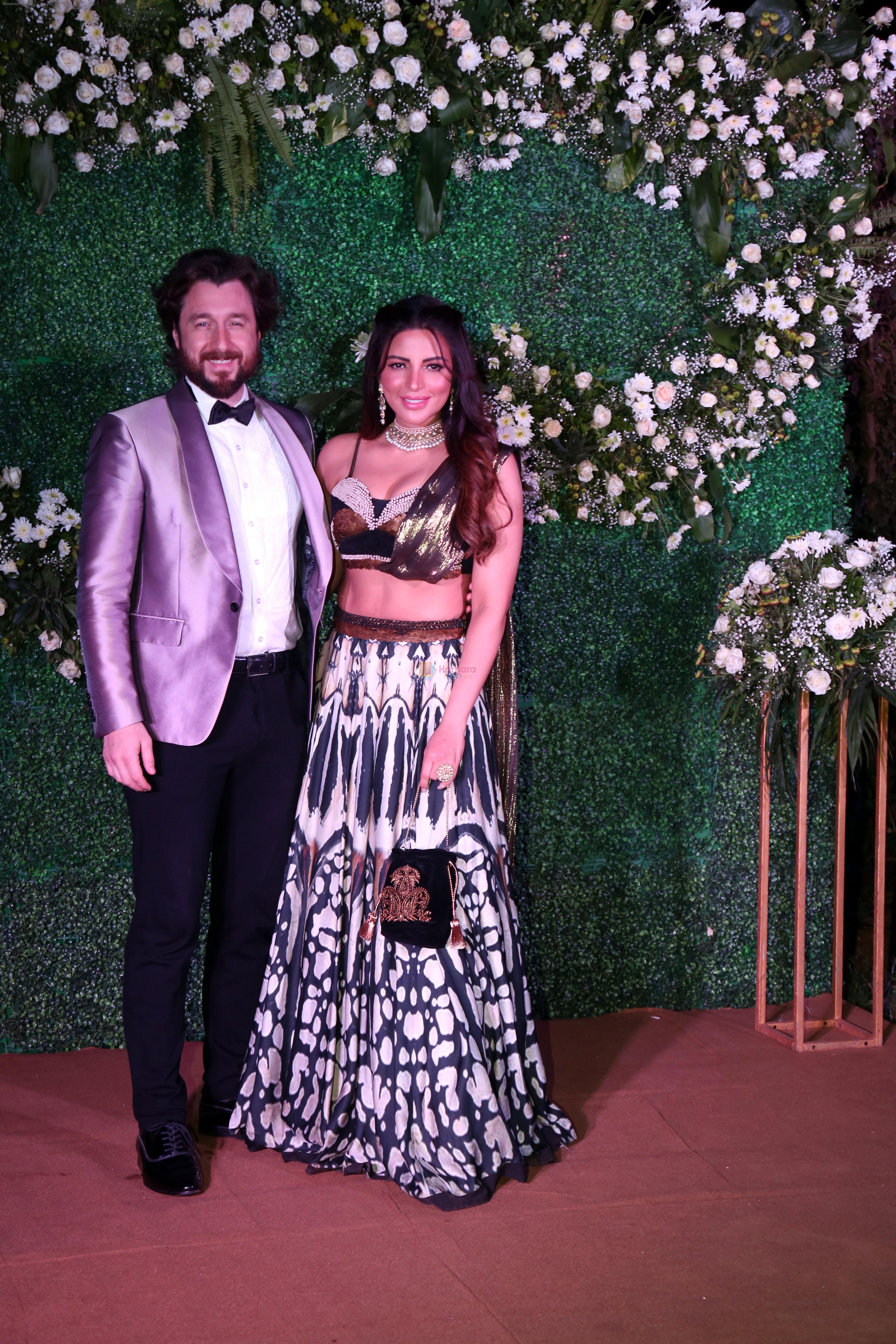 Shama Sikander with spouse James Milliron attends Sonnalli Seygall and Ashesh L Sajnani Wedding Reception