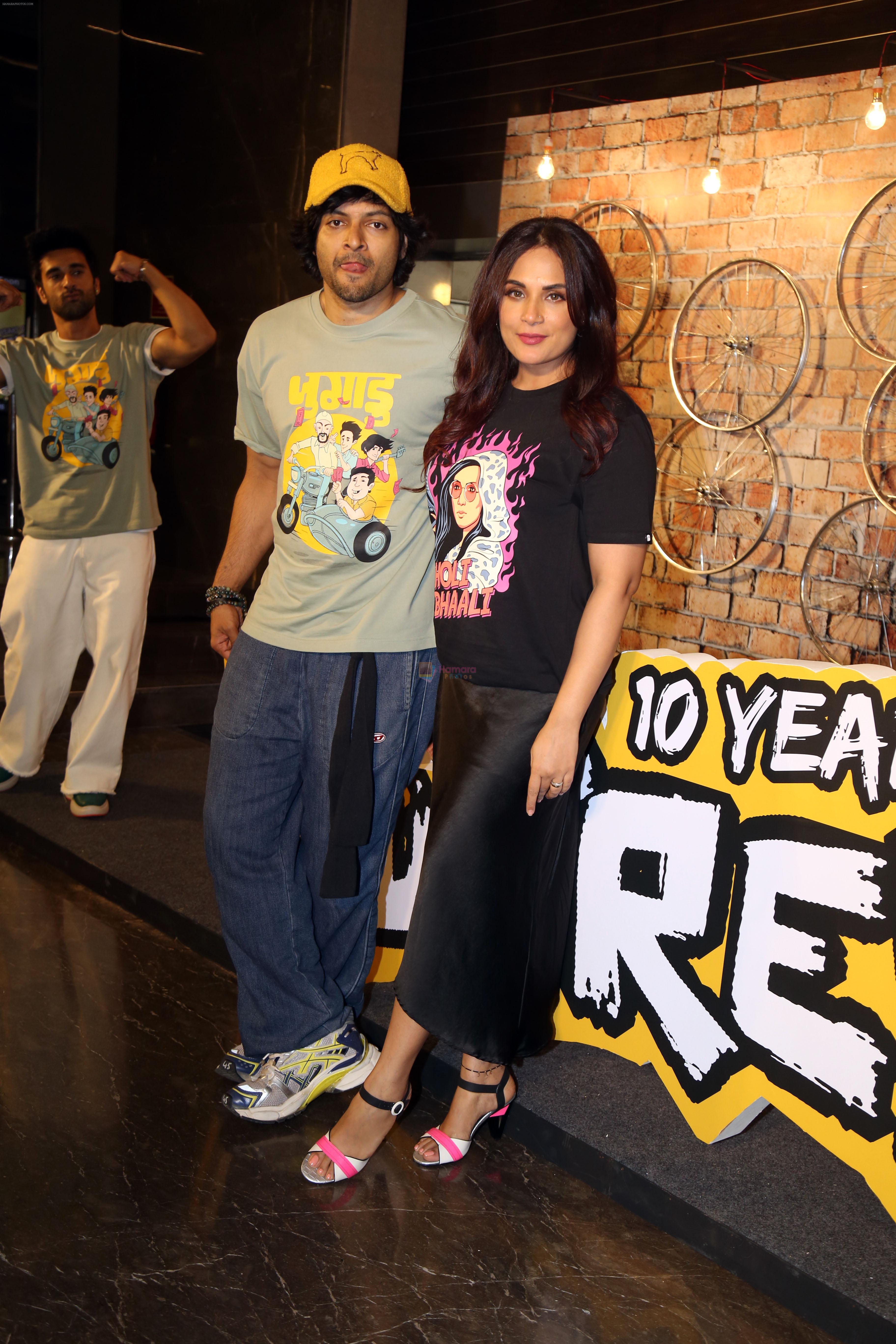 Ali Fazal and Richa Chadha at the 10 year celebration of Fukrey at Fun Republic Mall on 13 Jun 2023