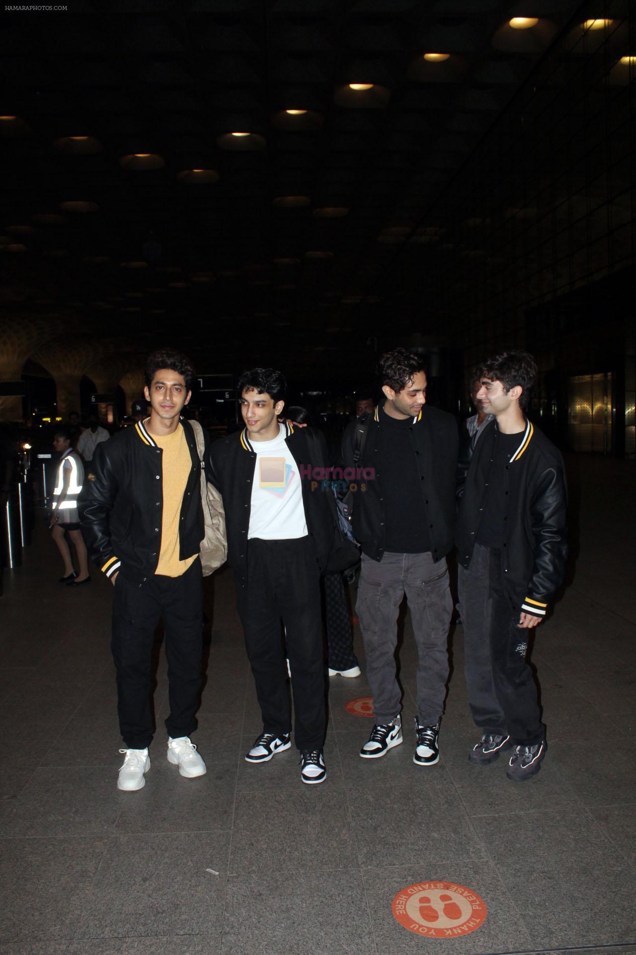 The Archies cast team on 13 Jun 2023 at the airport departure