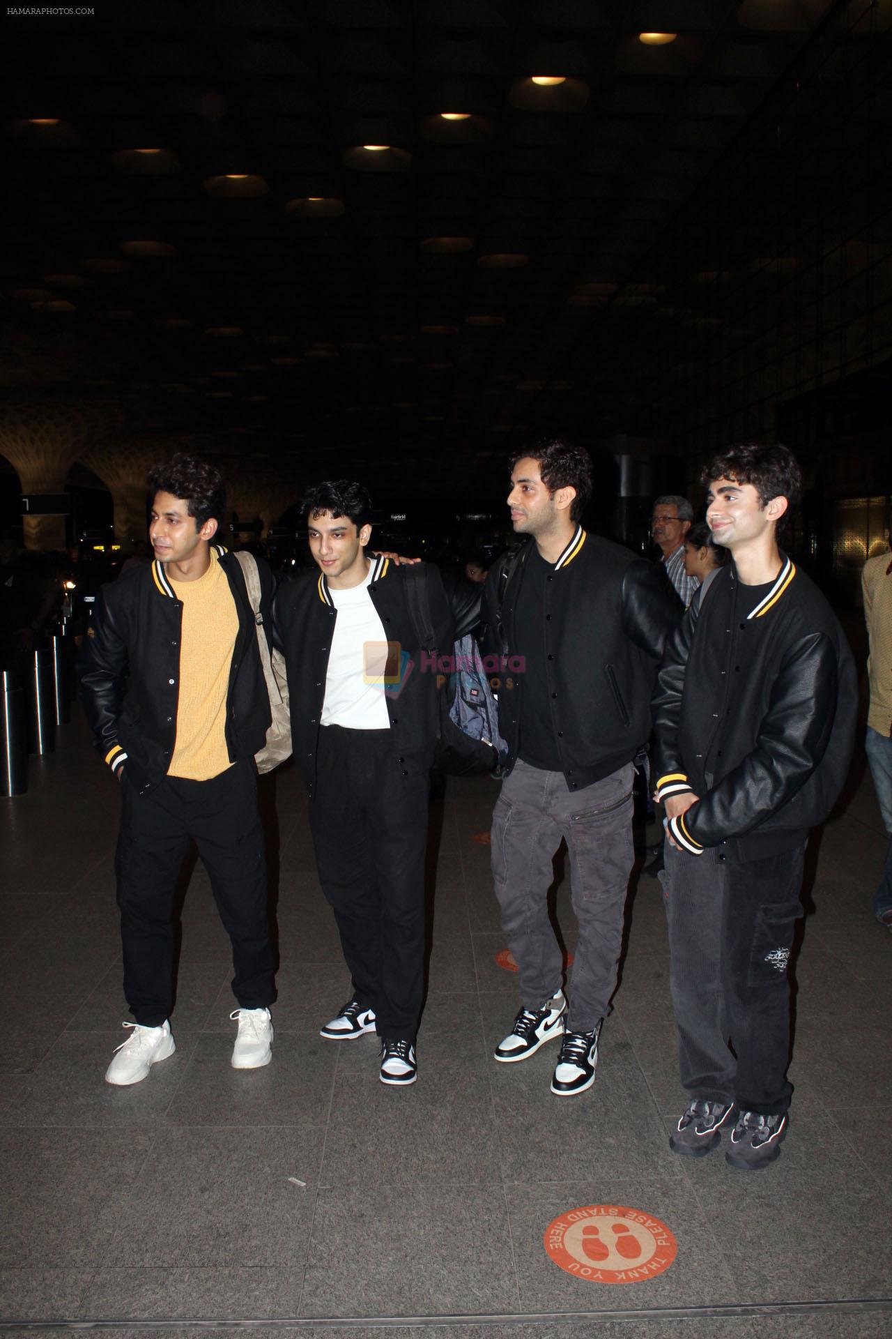 The Archies cast team on 13 Jun 2023 at the airport departure