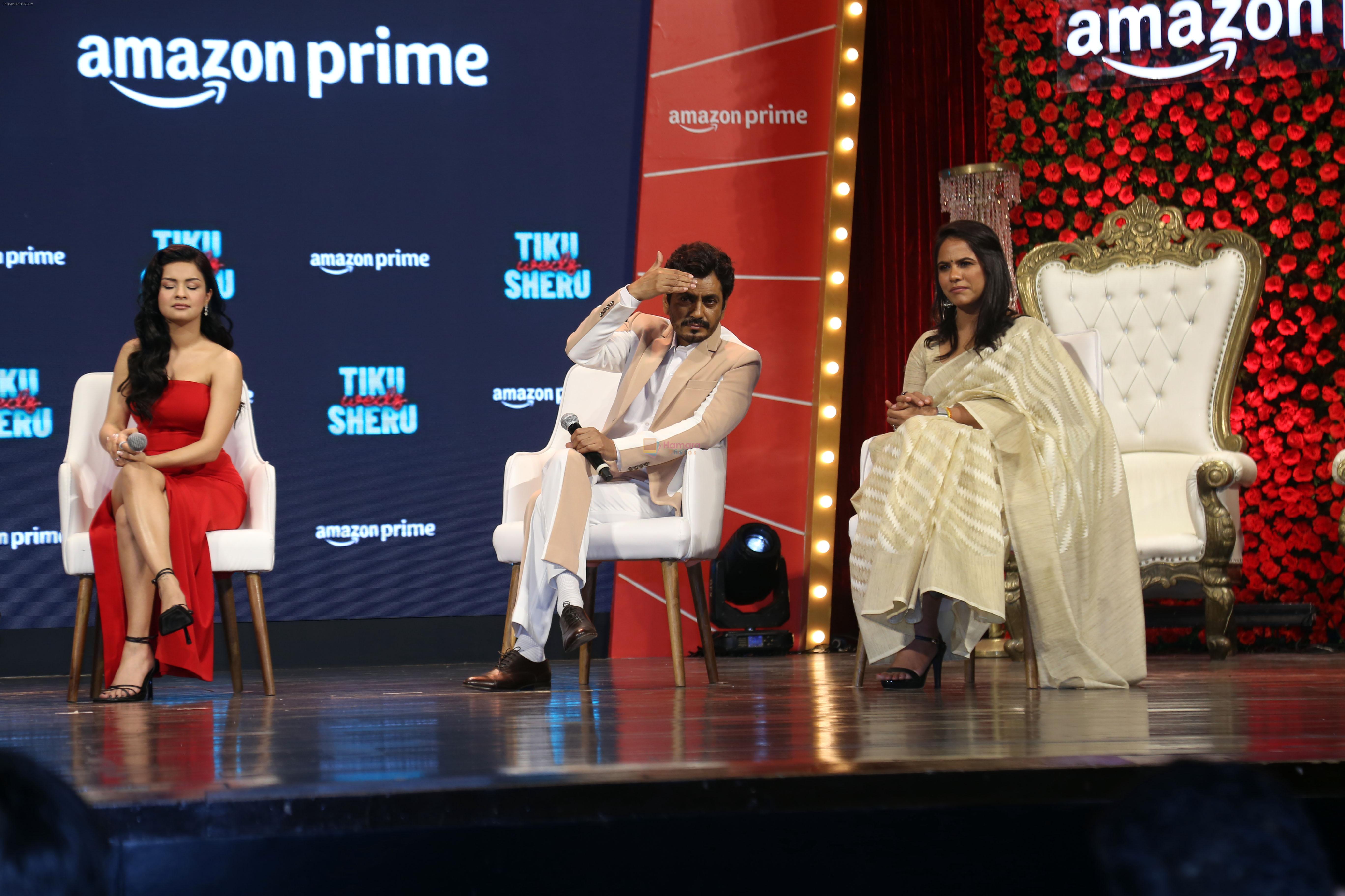 Nawazuddin Siddiqui, Avneet Kaur, Aparna Purohit at the trailer launch of film Tiku Weds Sheru on 14 Jun 2023