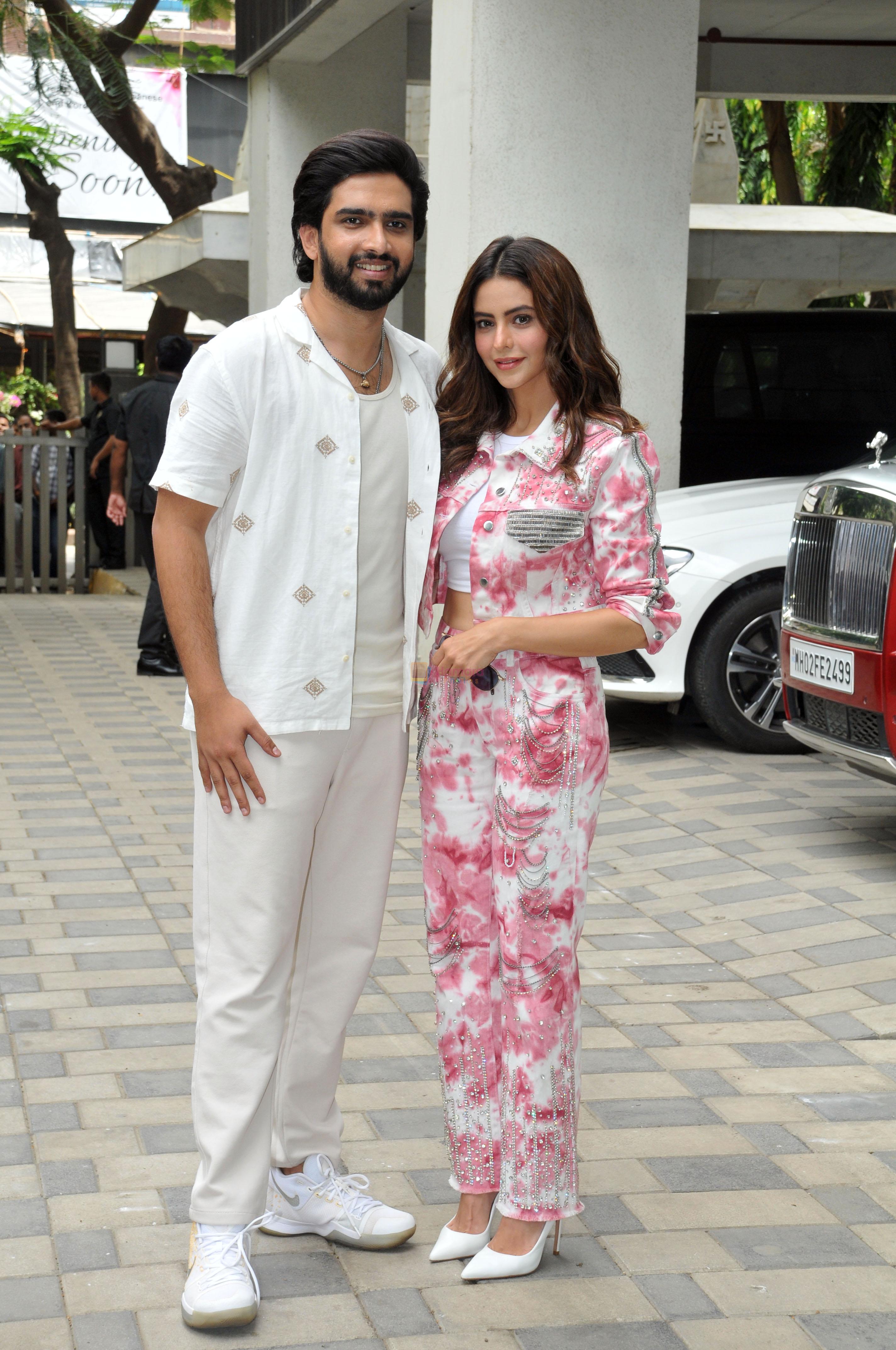 Amaal Mallik and Aamna Sharif pose for the camera at the T-Series office on 19 Jun 2023