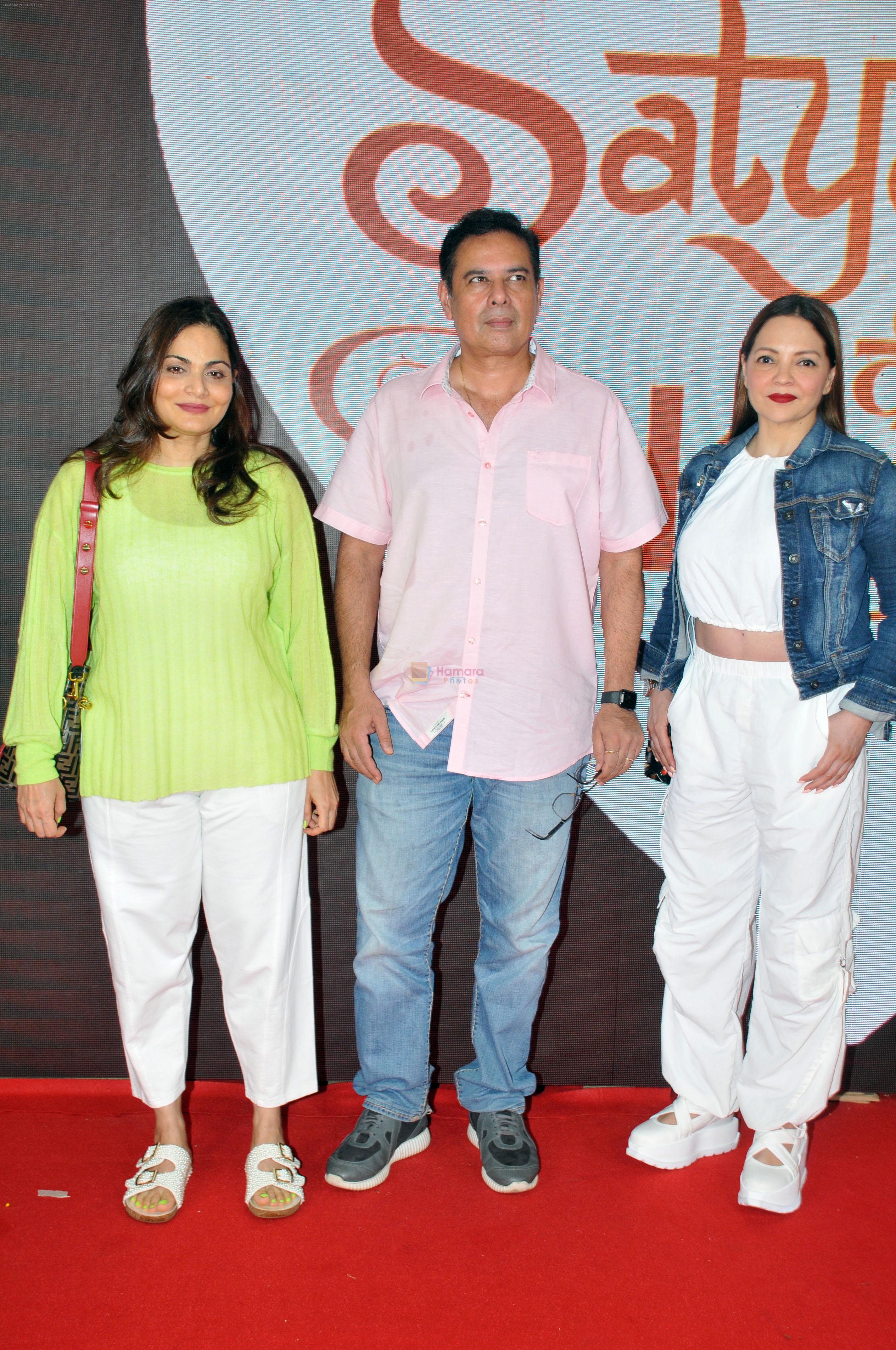 Atul Agnihotri, Alvira Khan Agnihotri, Deanne Pandey on the Red Carpet during screening of the Film Satyaprem Ki Katha on 28 Jun 2023