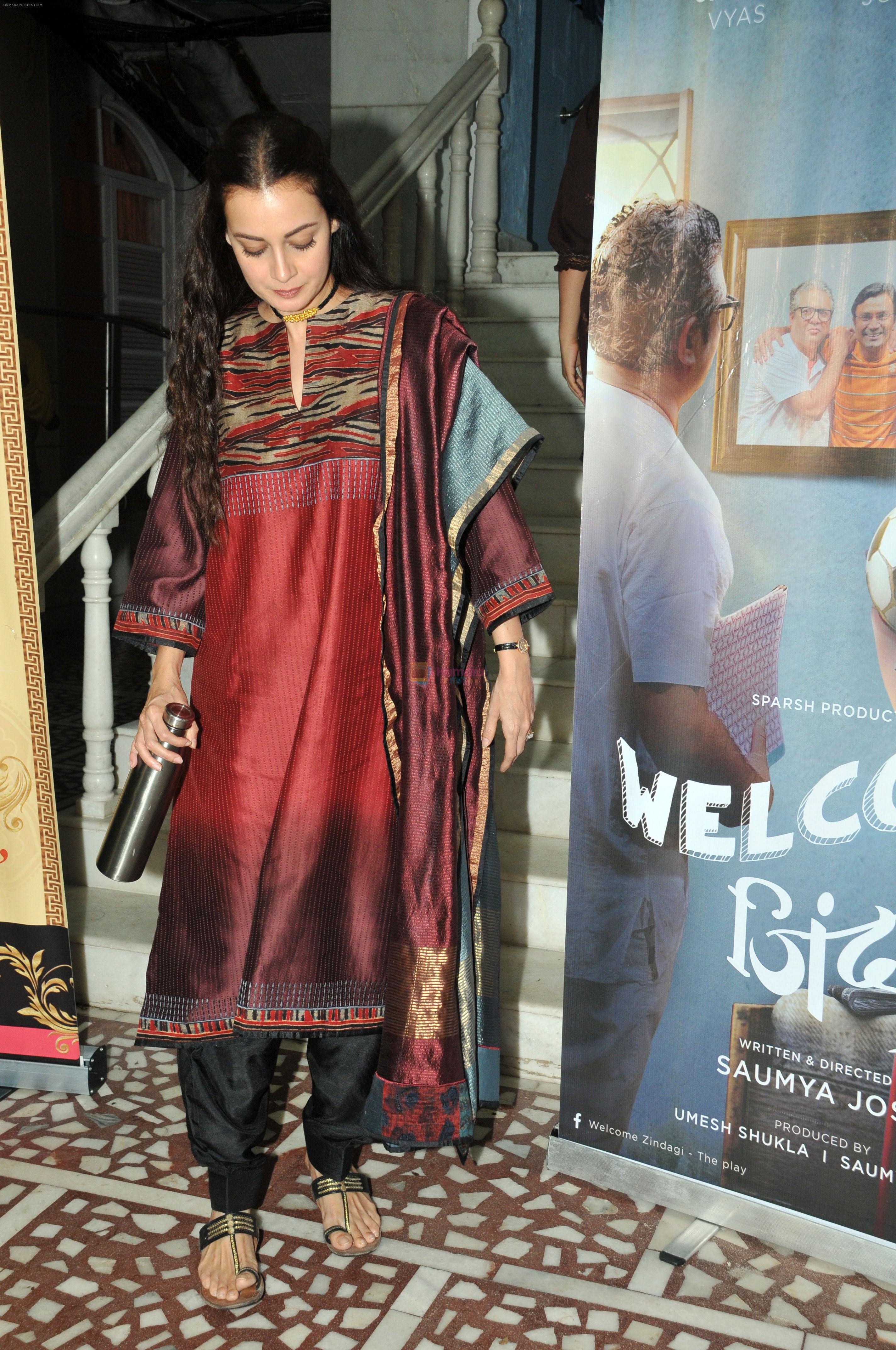 Dia Mirza at the premiere of Saumya Joshi play Welcome Zindagi in Iskcon Auditorium on 1 July 2023