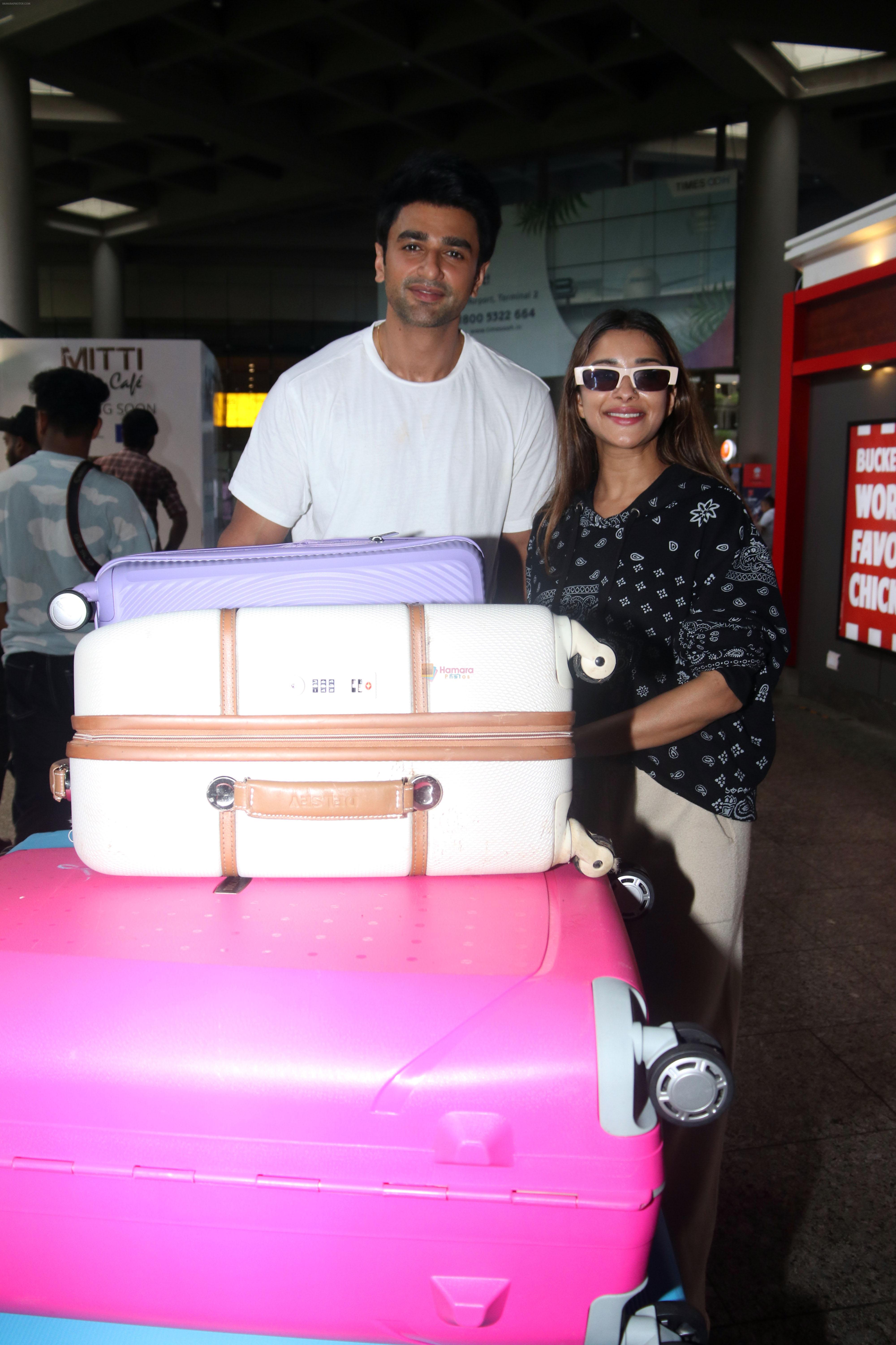 Nishant Singh Malkani, Nyra Banerjee Khatron Ke Khiladi Season 13 Team seen at the Airport on 5 July 2023