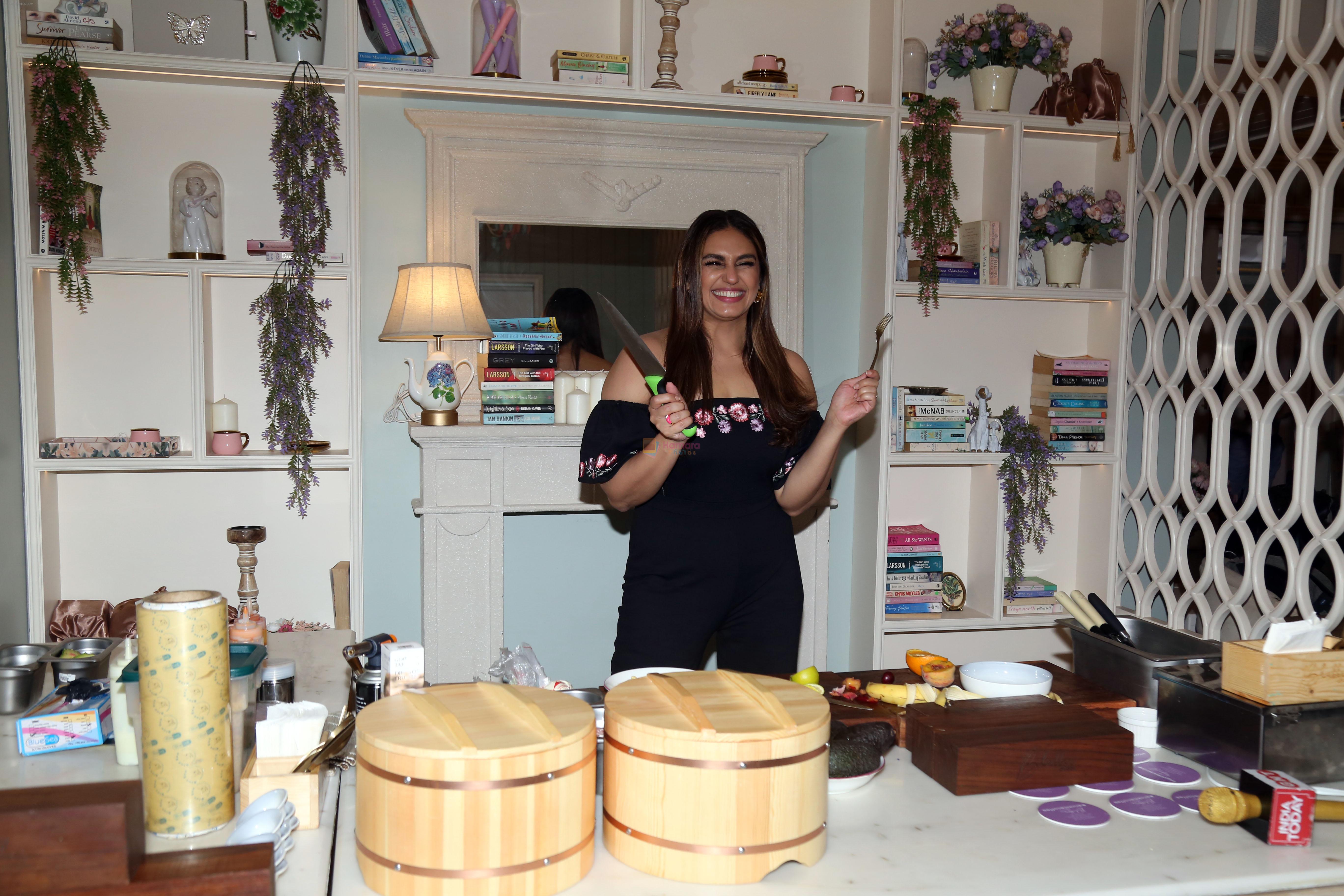 Huma Qureshi poses for camera promoting Fun Cooking Collaboration with Gary Mehigan on 5 July 2023