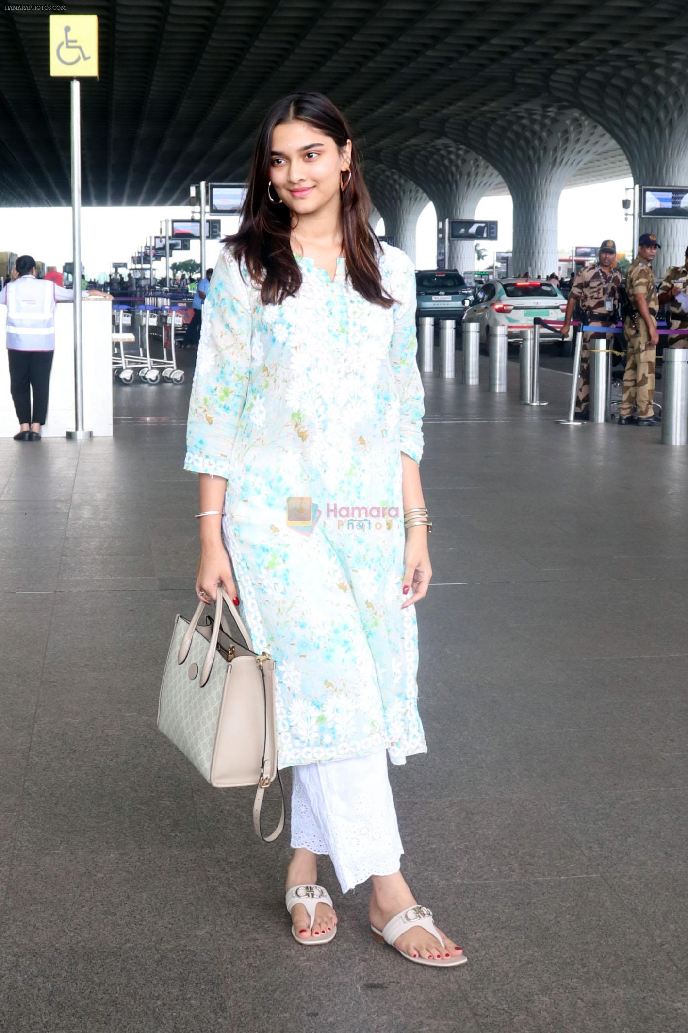 Saiee Manjrekar seen at the airport on 11 July 2023