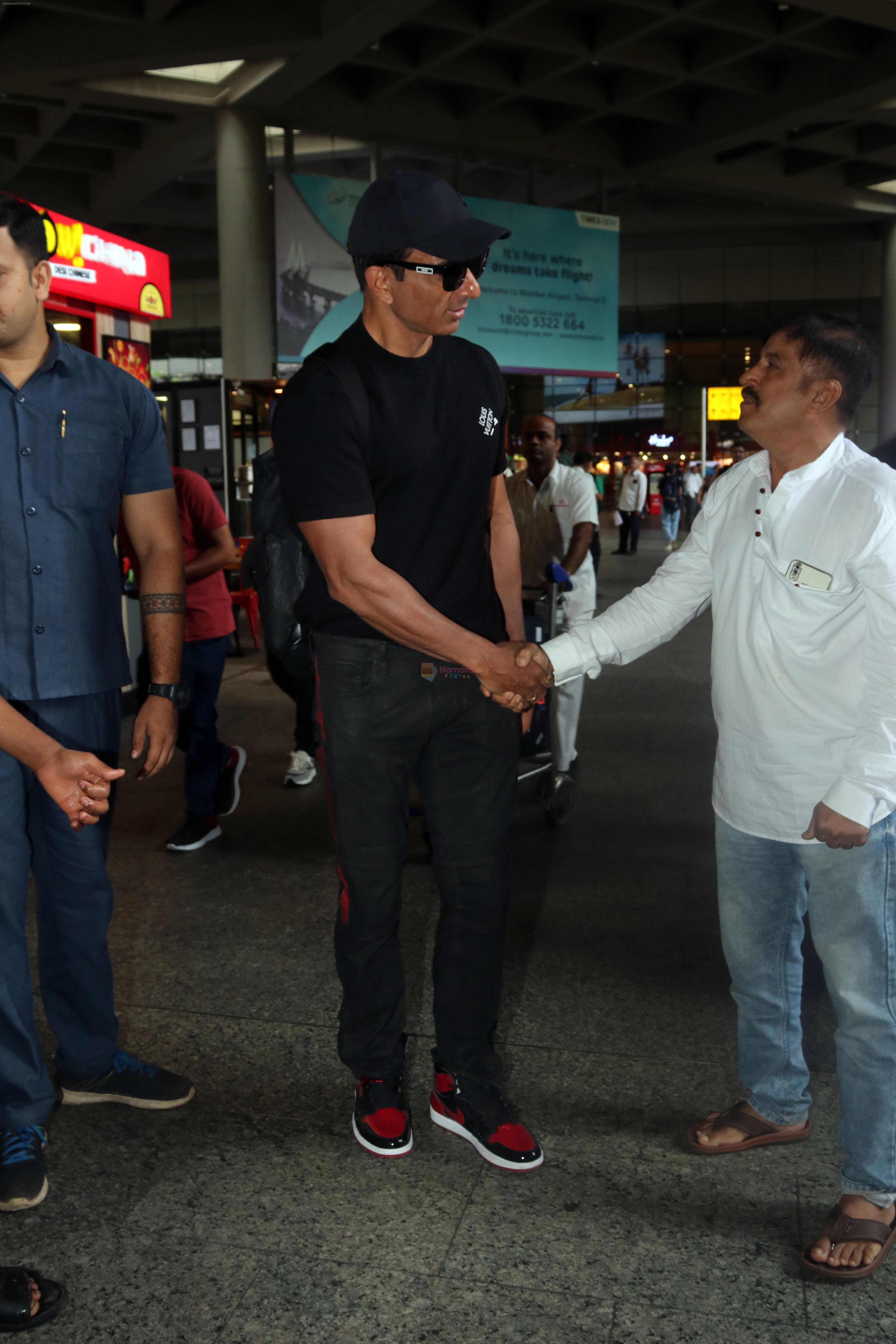 Sonu Sood seen at the airport on 11 July 2023