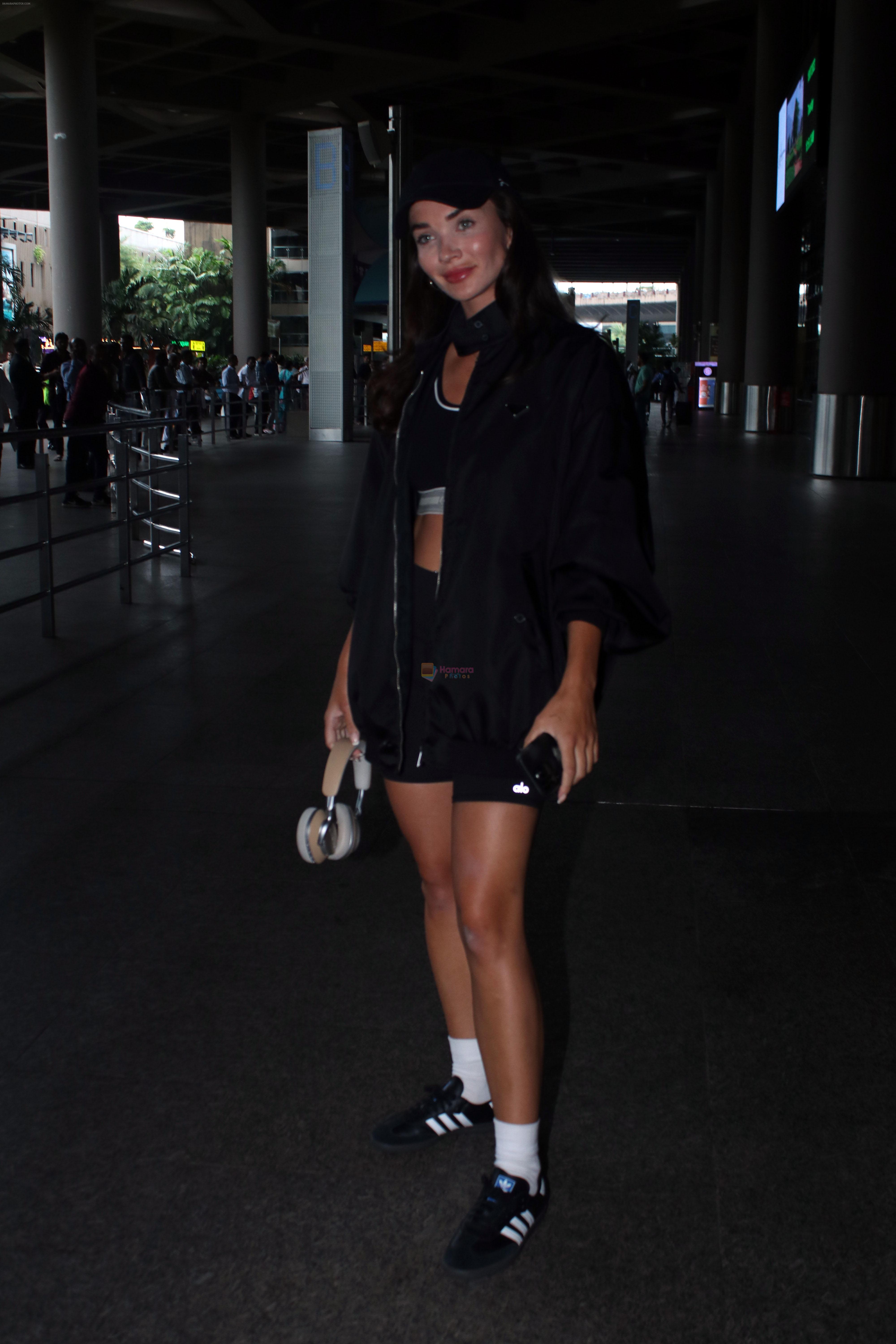 Amy Jackson seen at the airport on 18 July 2023
