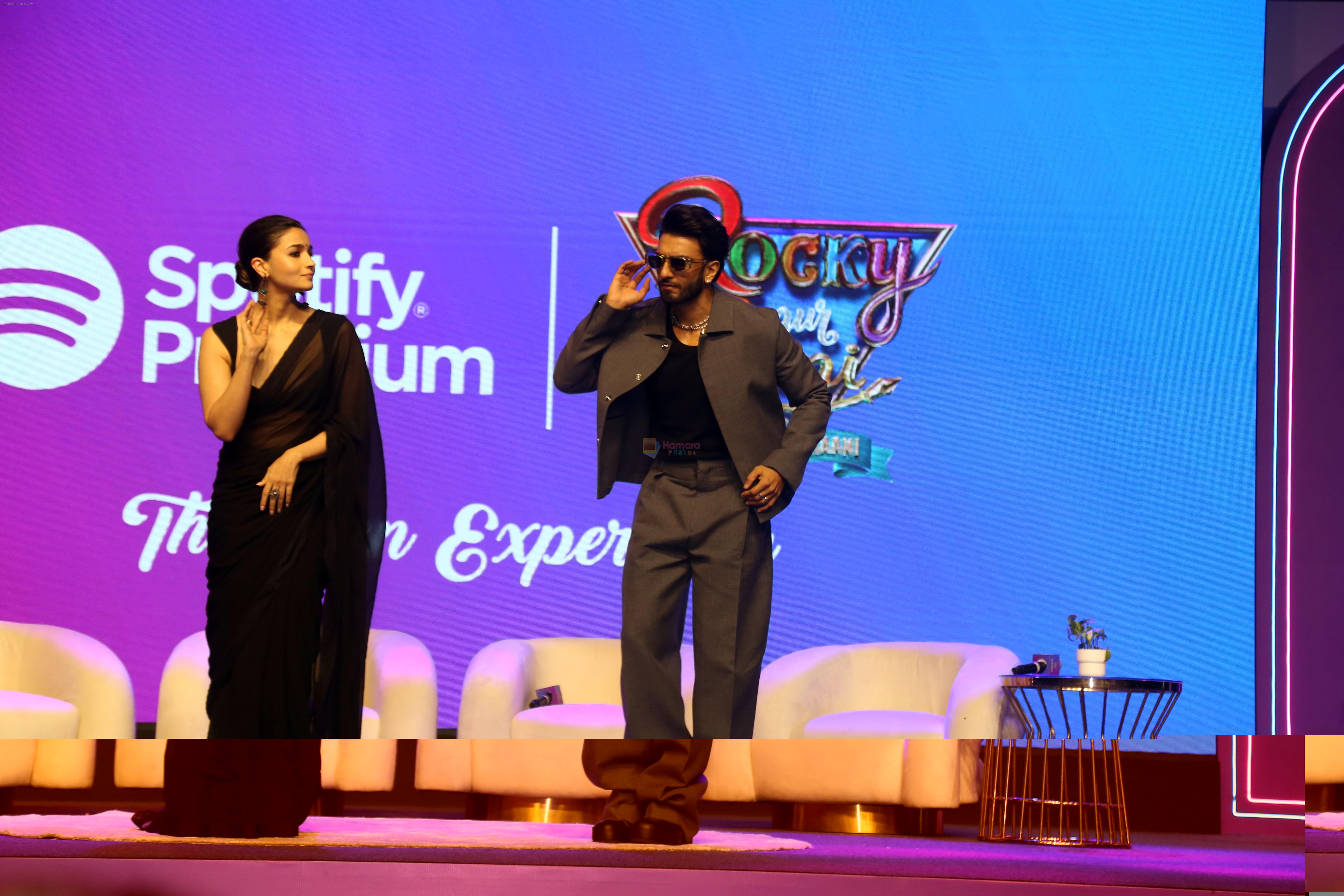 Alia Bhatt, Ranveer Singh at the movie Rocky Aur Rani Kii Prem Kahaani musical evening with Spotify Collaboration on 21 July 2023