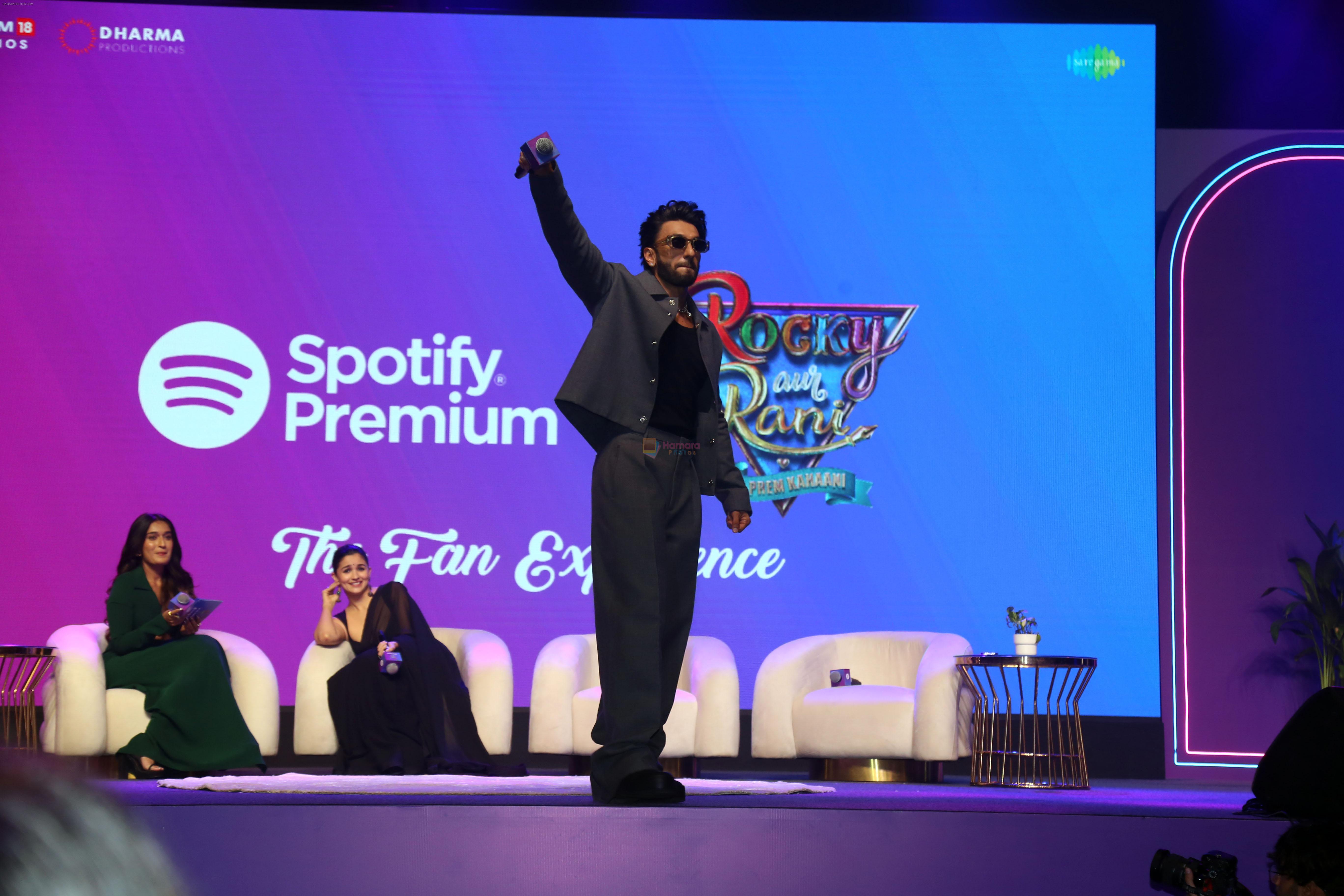 Alia Bhatt, Niharika Nm, Ranveer Singh at the movie Rocky Aur Rani Kii Prem Kahaani musical evening with Spotify Collaboration on 21 July 2023