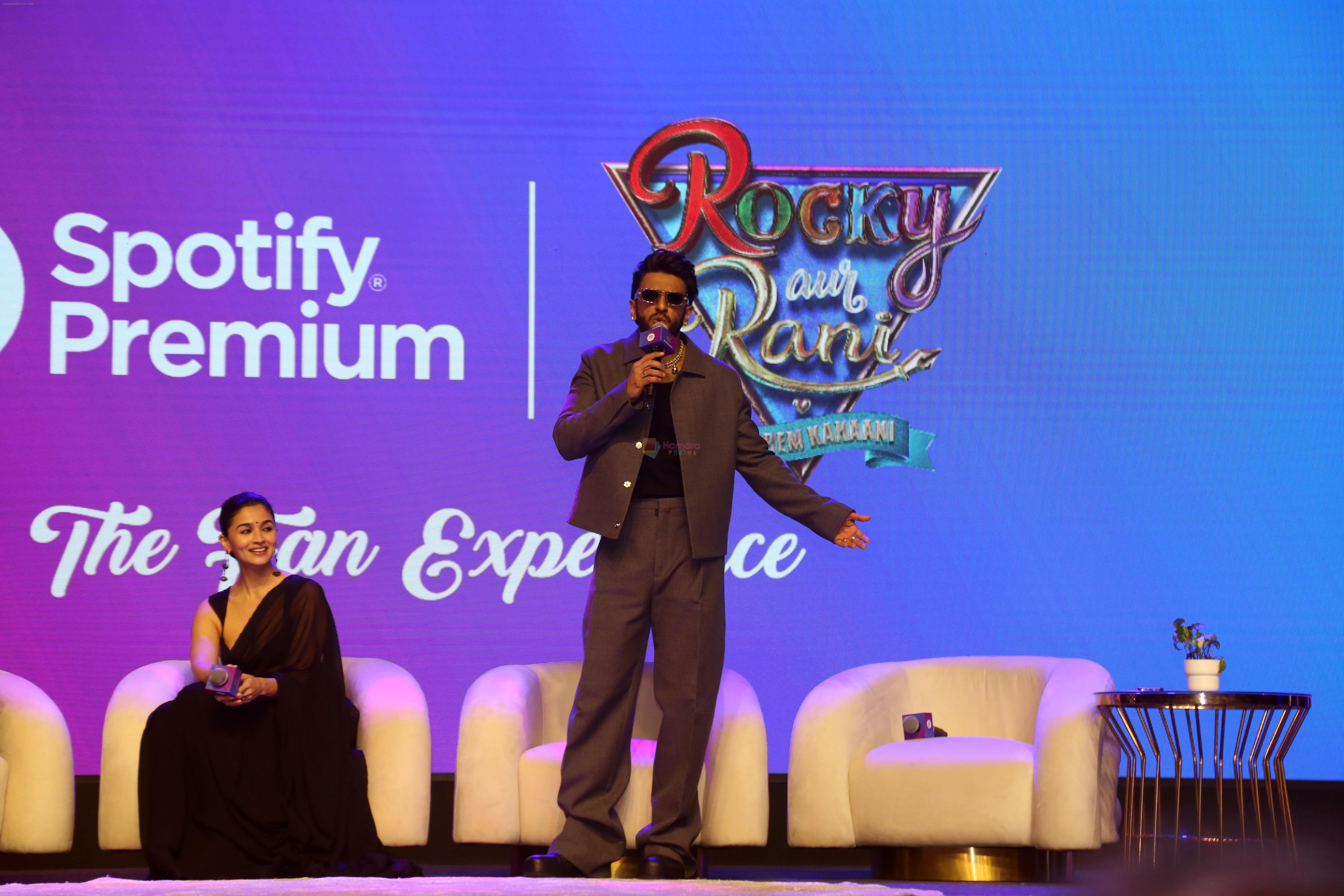 Alia Bhatt, Ranveer Singh at the movie Rocky Aur Rani Kii Prem Kahaani musical evening with Spotify Collaboration on 21 July 2023