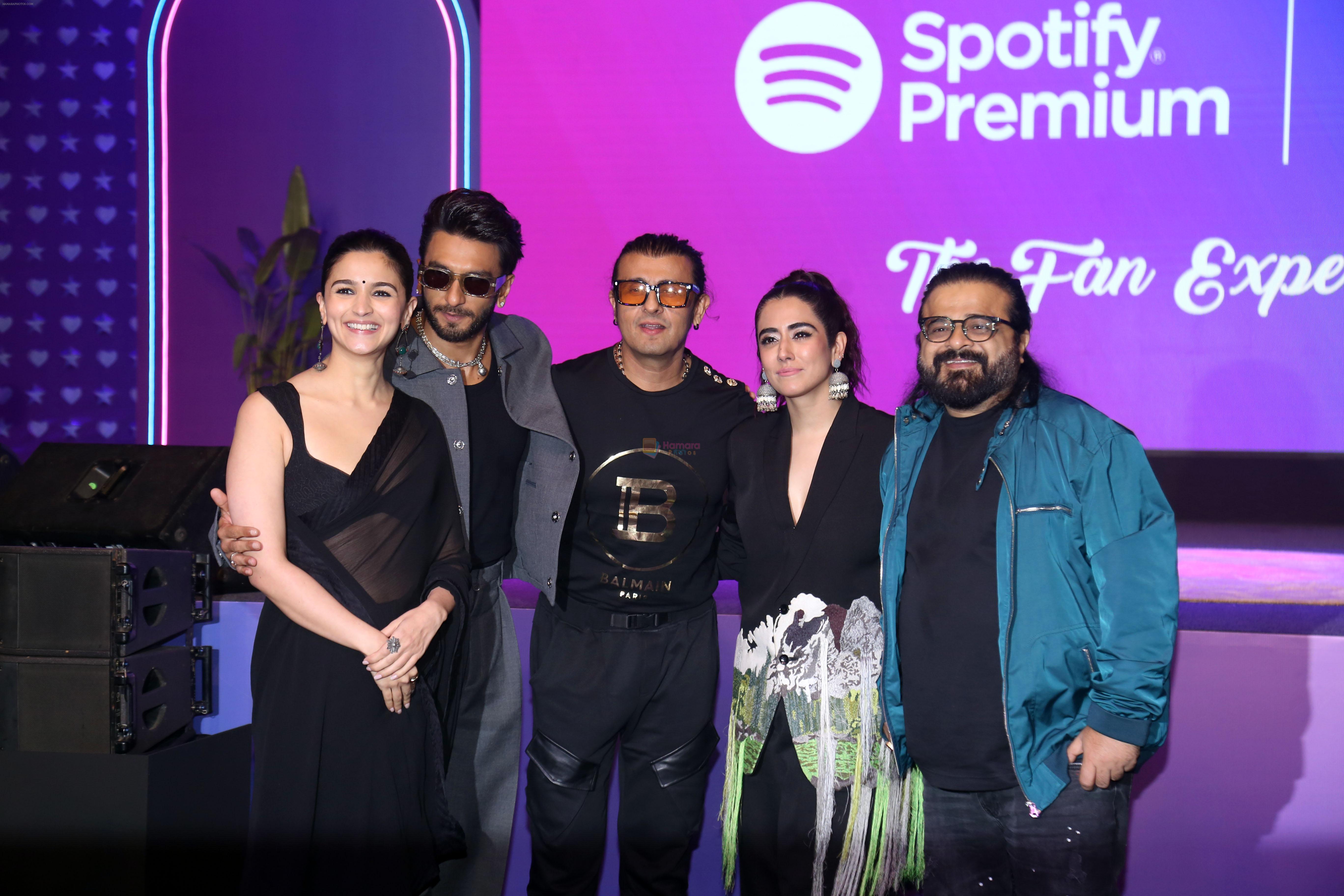 Alia Bhatt, Jonita Gandhi, Pritam Chakraborty, Ranveer Singh, Sonu Nigam at the movie Rocky Aur Rani Kii Prem Kahaani musical evening with Spotify Collaboration on 21 July 2023