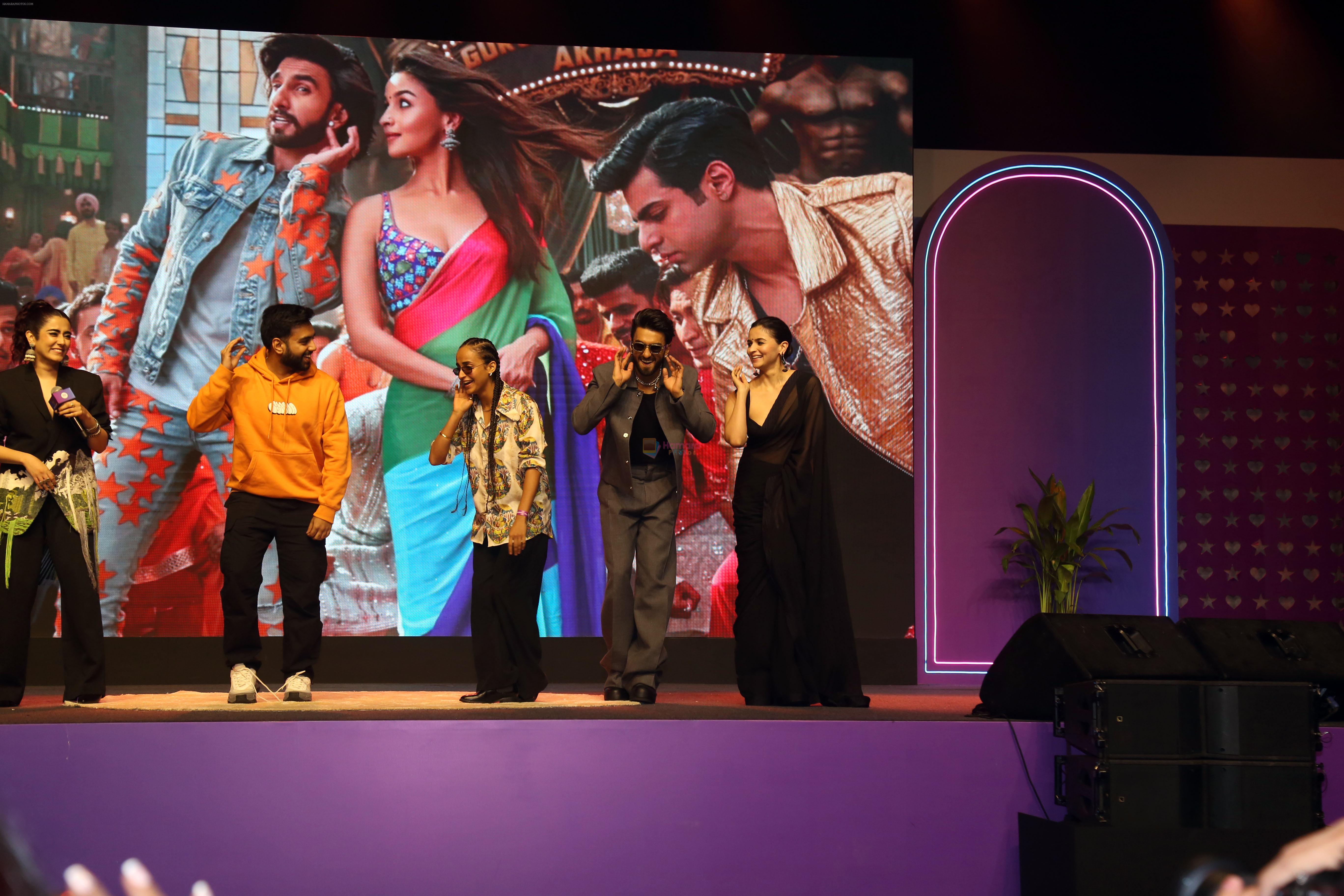 Alia Bhatt, Jonita Gandhi, Ranveer Singh, Yashraj Mukhate at the movie Rocky Aur Rani Kii Prem Kahaani musical evening with Spotify Collaboration on 21 July 2023