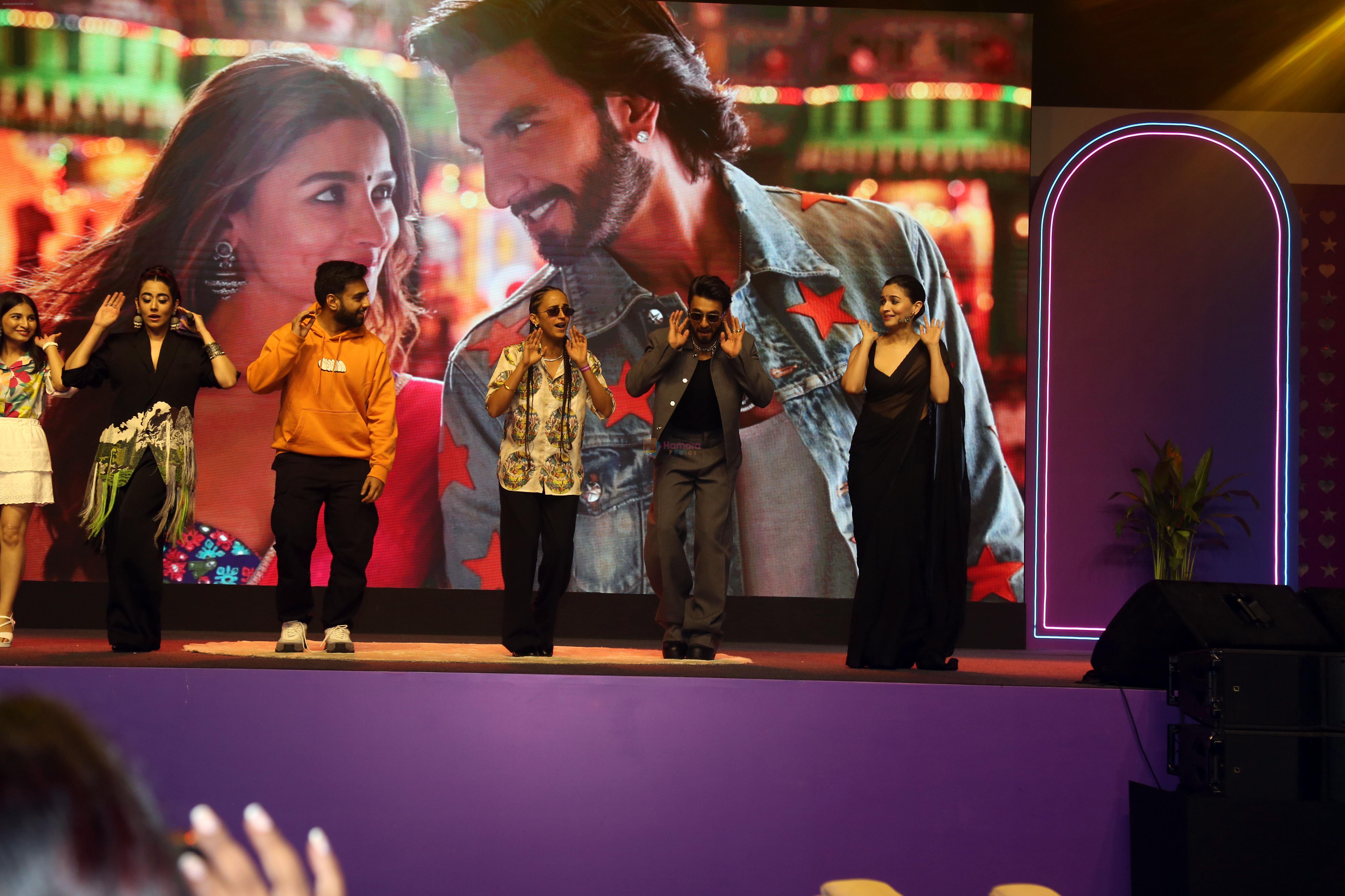 Alia Bhatt, Jonita Gandhi, Ranveer Singh, Yashraj Mukhate at the movie Rocky Aur Rani Kii Prem Kahaani musical evening with Spotify Collaboration on 21 July 2023