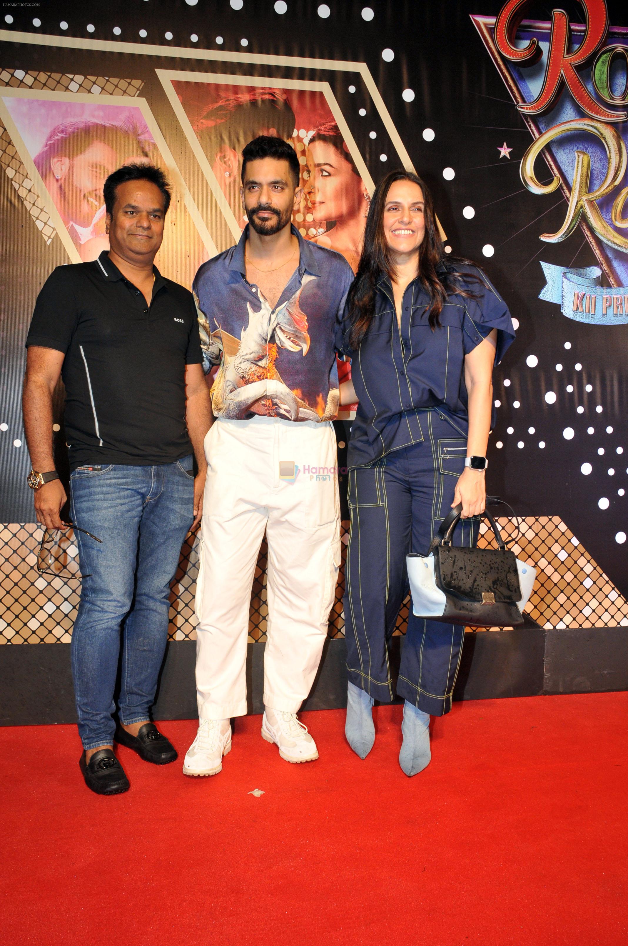 Angad Bedi, Guest, Neha Dhupia at the Premiere of Rocky Aur Rani Kii Prem Kahaani at PVR Juhu on 25 July 2023