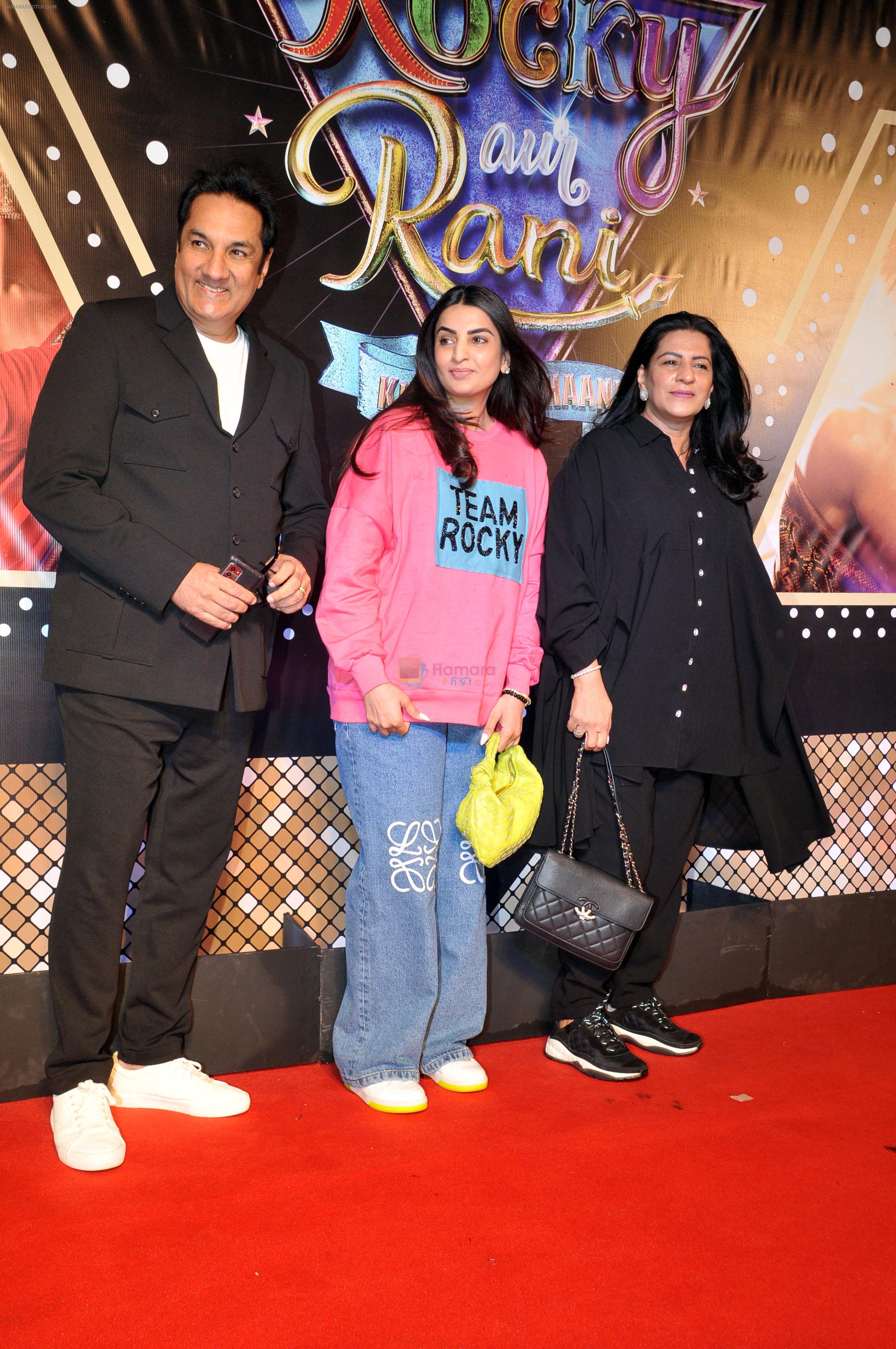 Anju Bhavnani, Jagjit Singh Bhavnani, Ritika Bhavnani at the Premiere of Rocky Aur Rani Kii Prem Kahaani at PVR Juhu on 25 July 2023