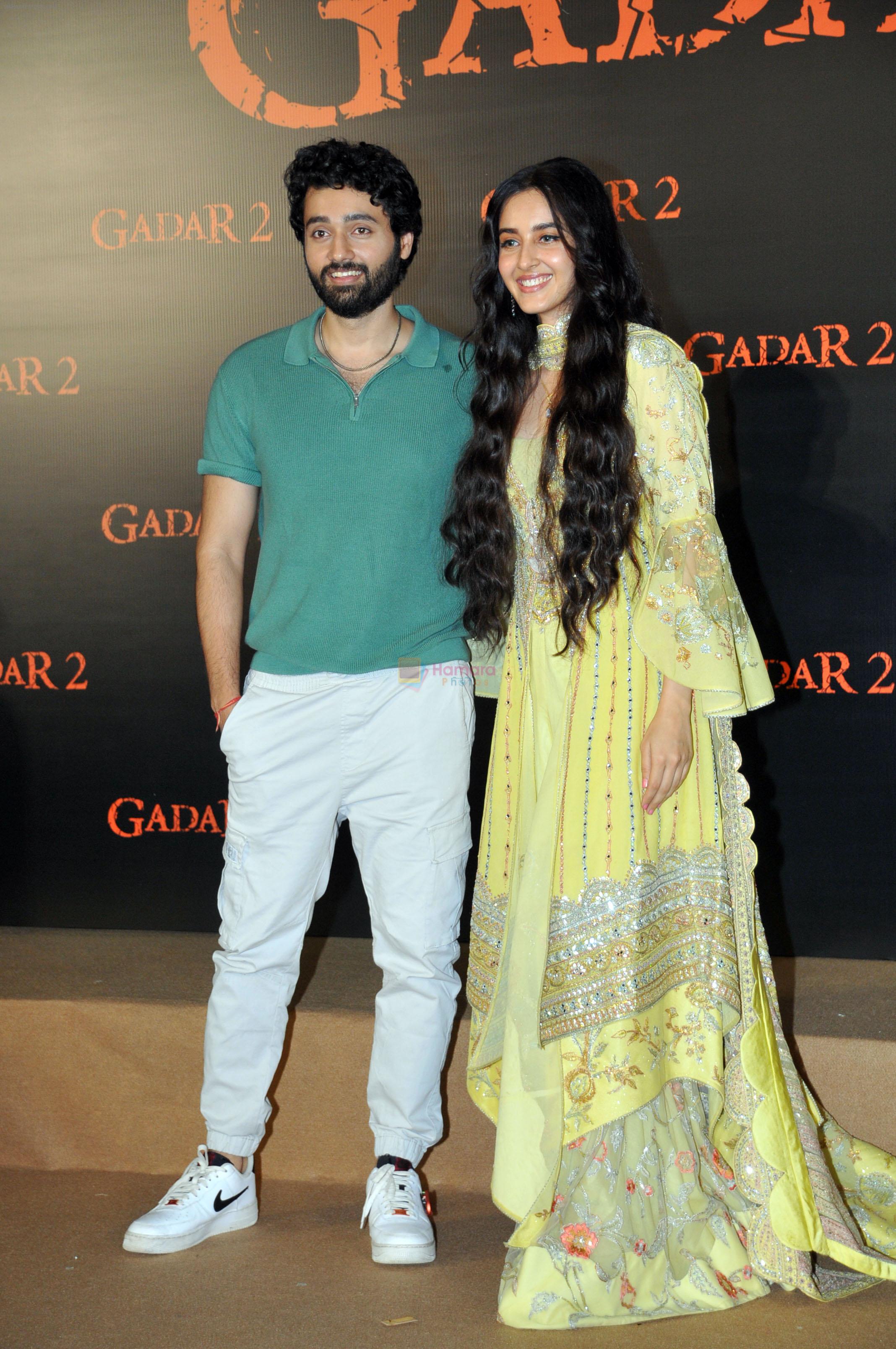 Simrat Kaur, Utkarsh Sharma at the trailer launch of film Gadar 2 on 26 July 2023