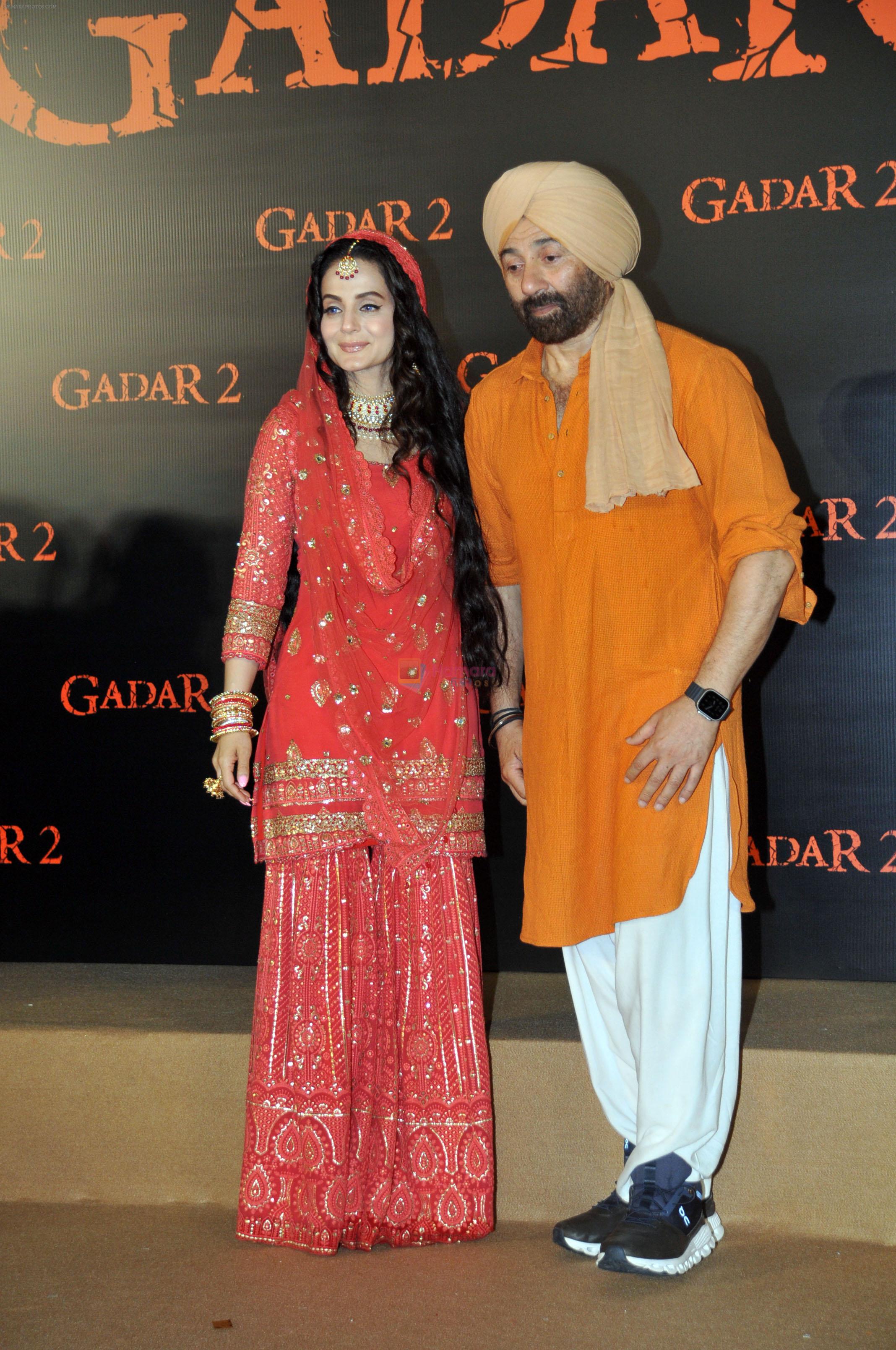 Ameesha Patel, Sunny Deol at the trailer launch of film Gadar 2 on 26 July 2023