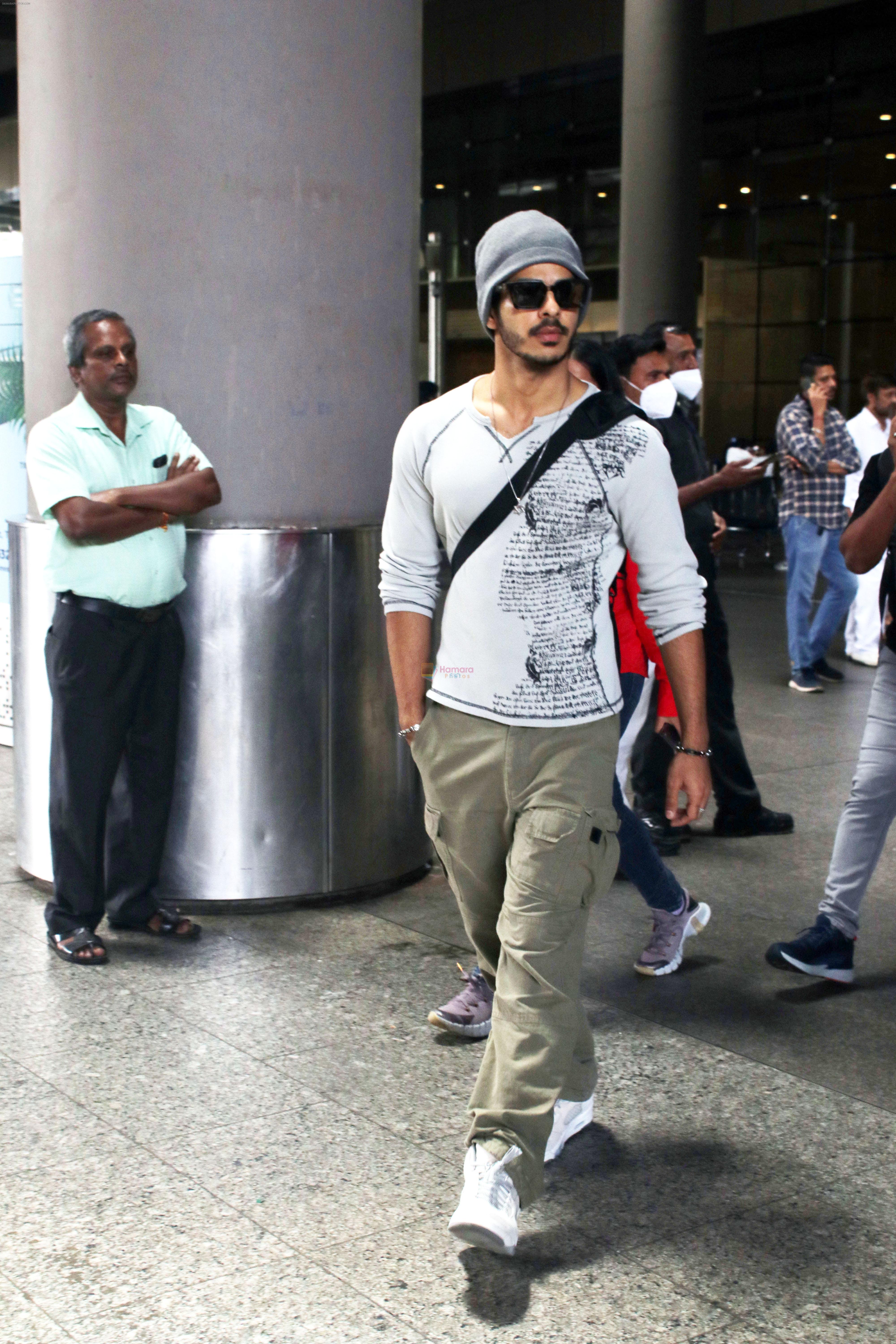Ishaan Khattar seen at the airport on 30 July 2023