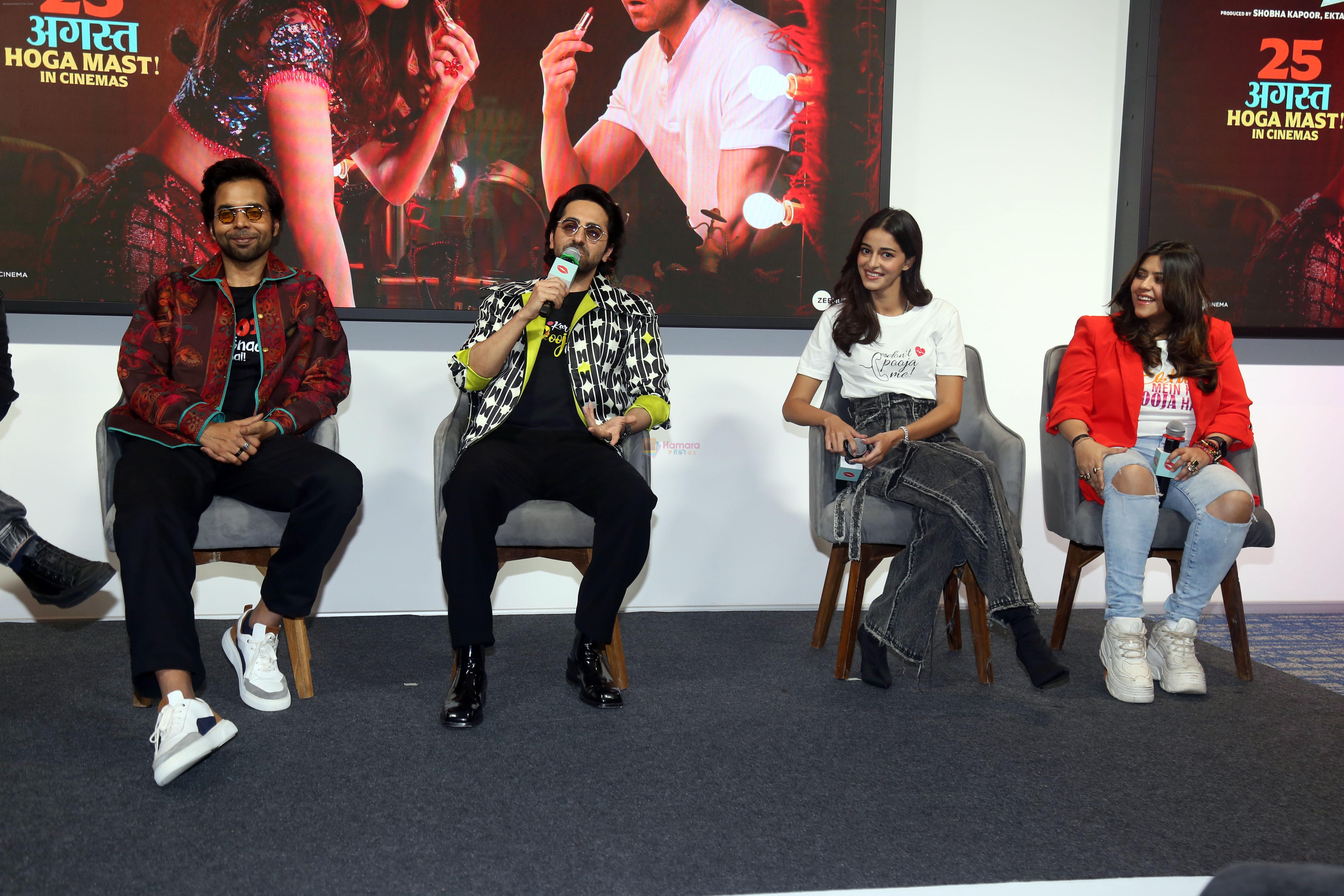 Abhishek Banerjee, Ananya Panday, Ayushmann Khurrana, Ekta Kapoor at Dream Girl 2 Trailer Launch on 1 Aug 2023