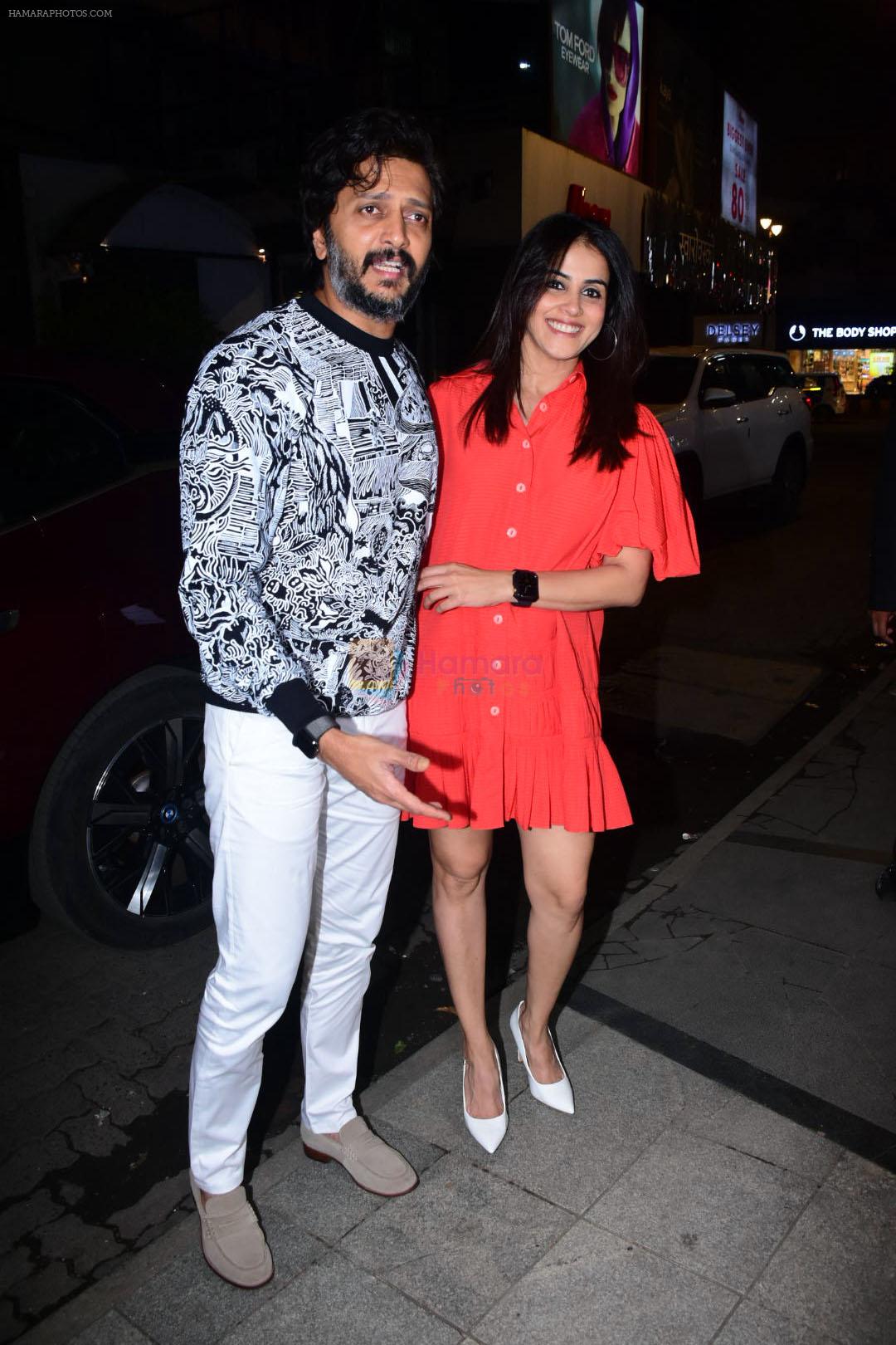 Genelia D'souza, Riteish Deshmukh at the Success Party of film Trial Period on 8th August 2023