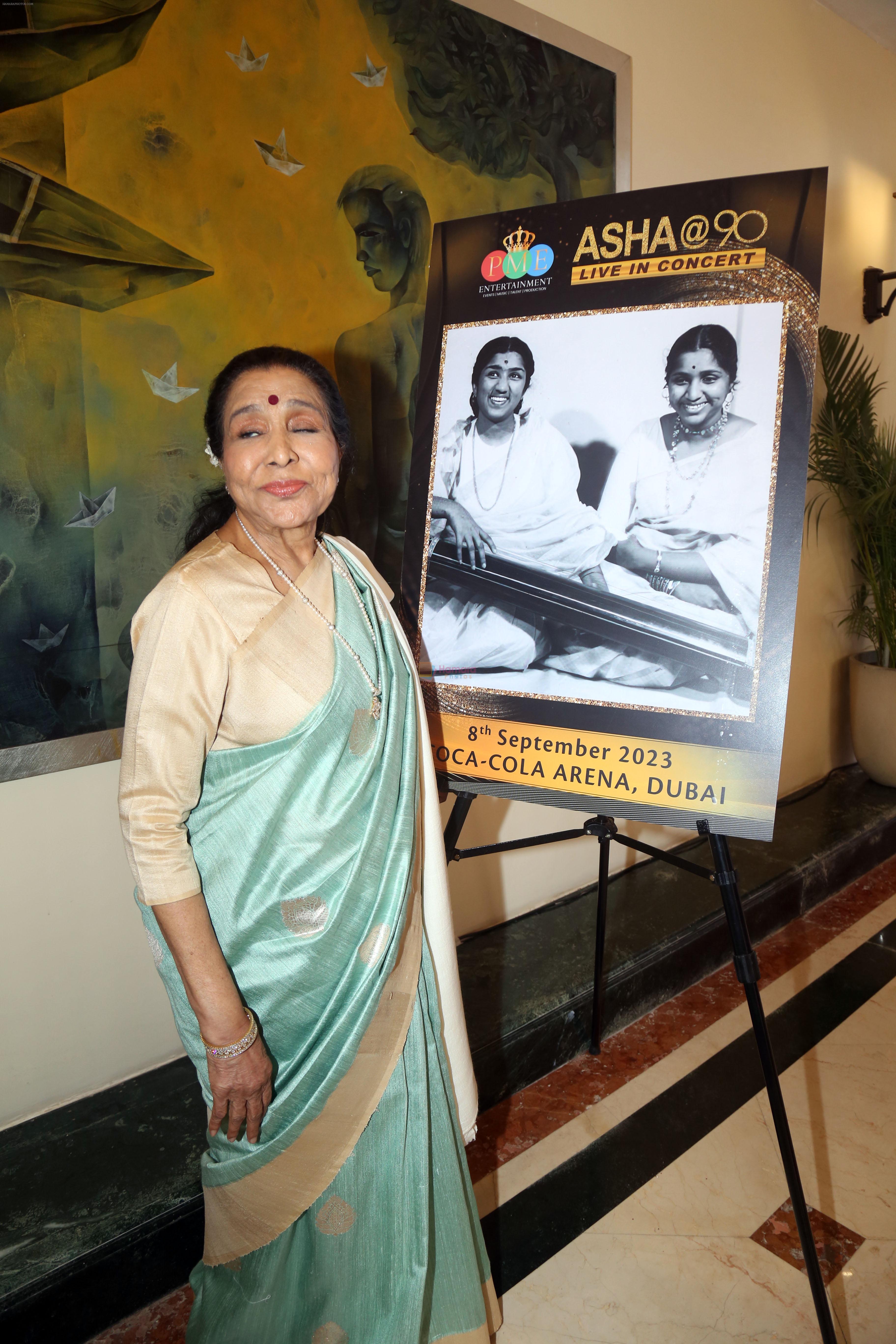 Asha Bhosle at the Press Conference for Asha@90 Live In Concert in Dubai on 8th August 2023