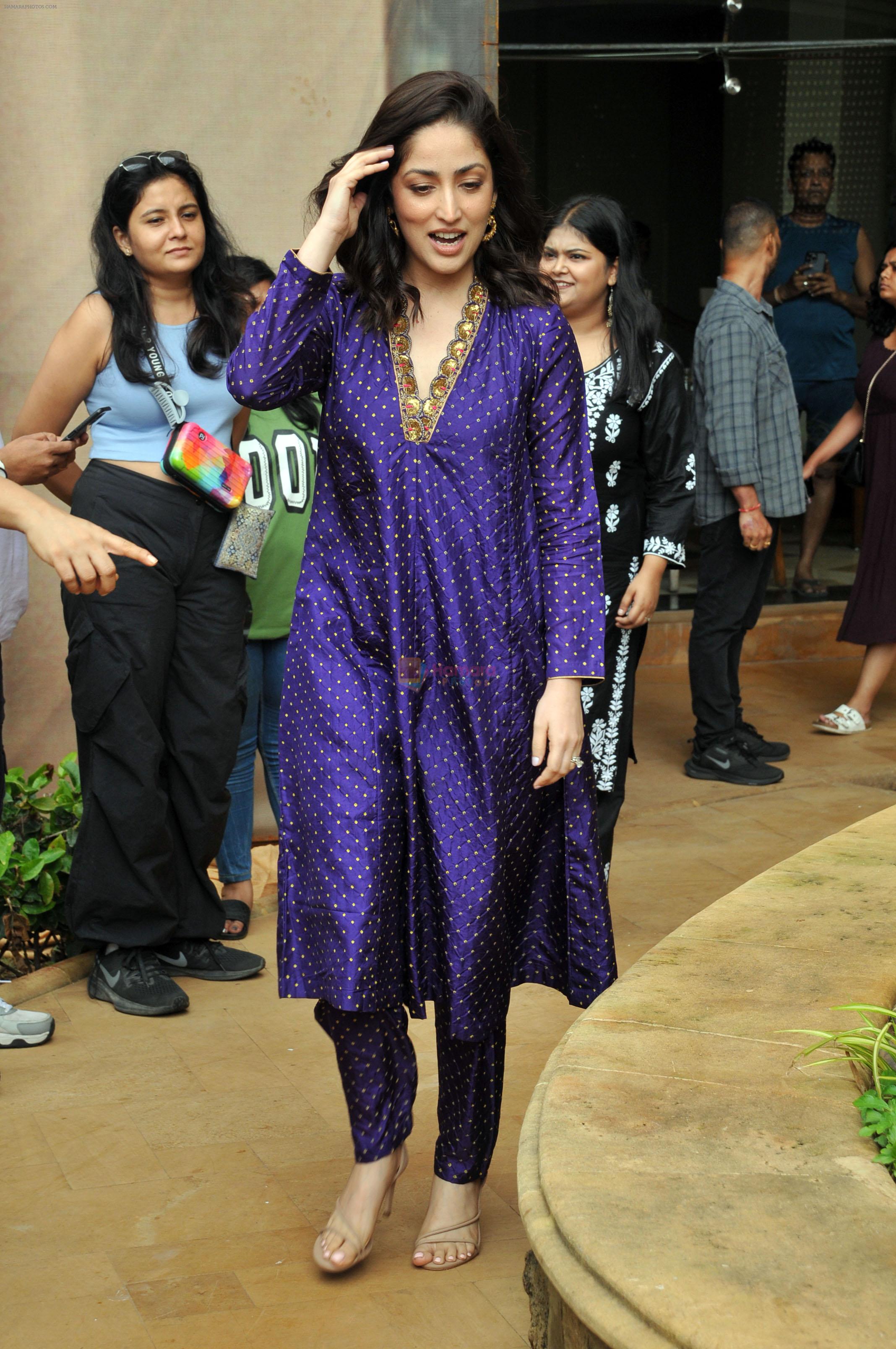 Yami Gautam pose to promote OMG2 at JW Marriott Juhu on 9th August 2023