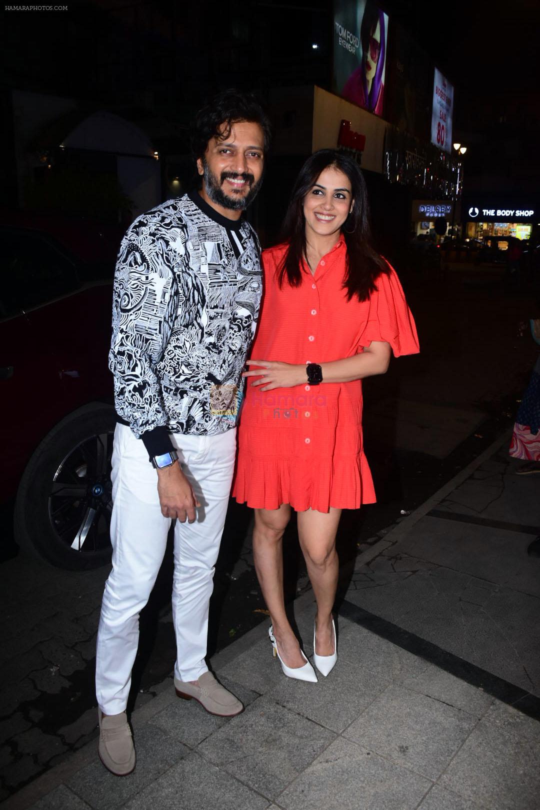 Genelia D'souza, Riteish Deshmukh at the Success Party of film Trial Period on 8th August 2023