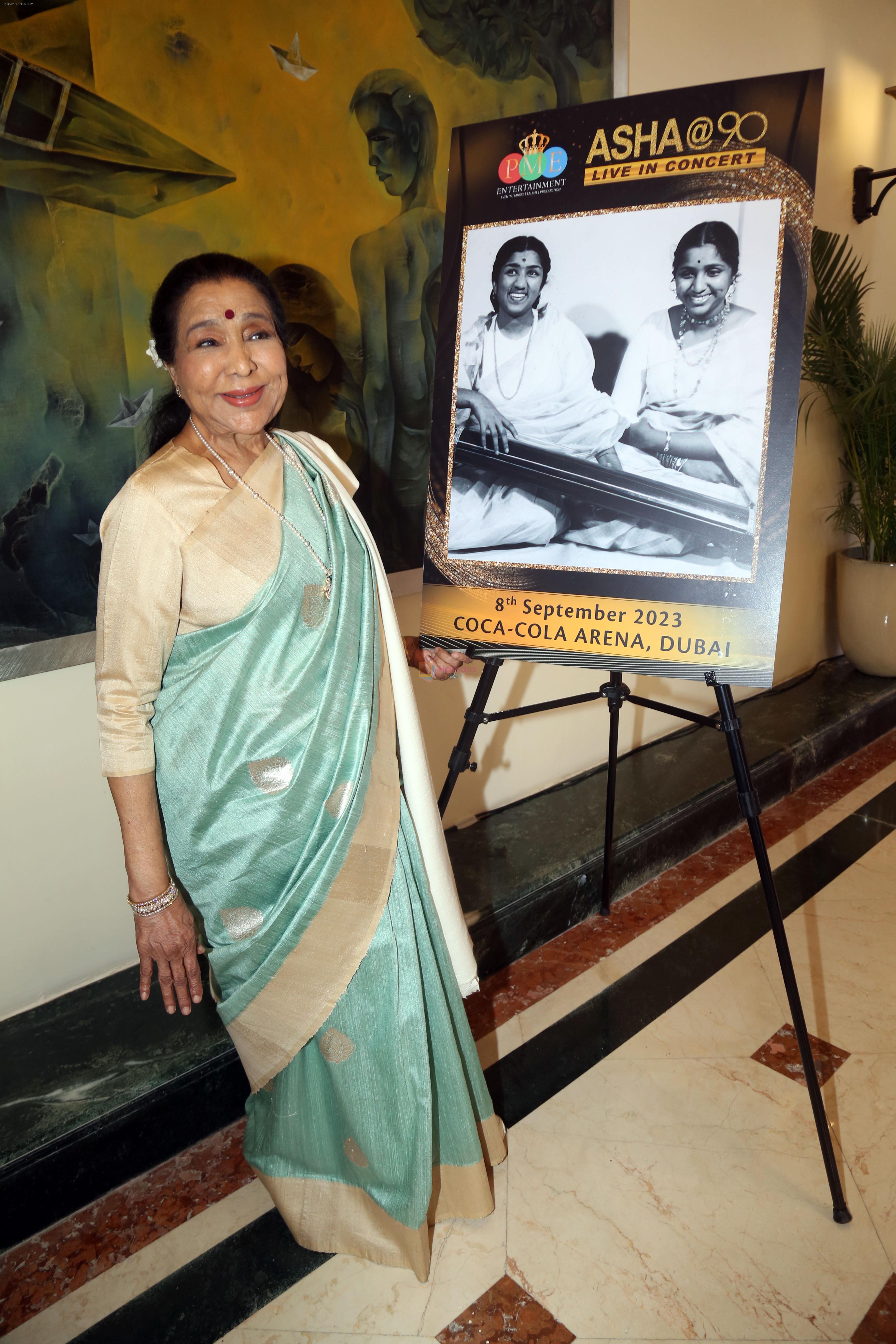 Asha Bhosle at the Press Conference for Asha@90 Live In Concert in Dubai on 8th August 2023