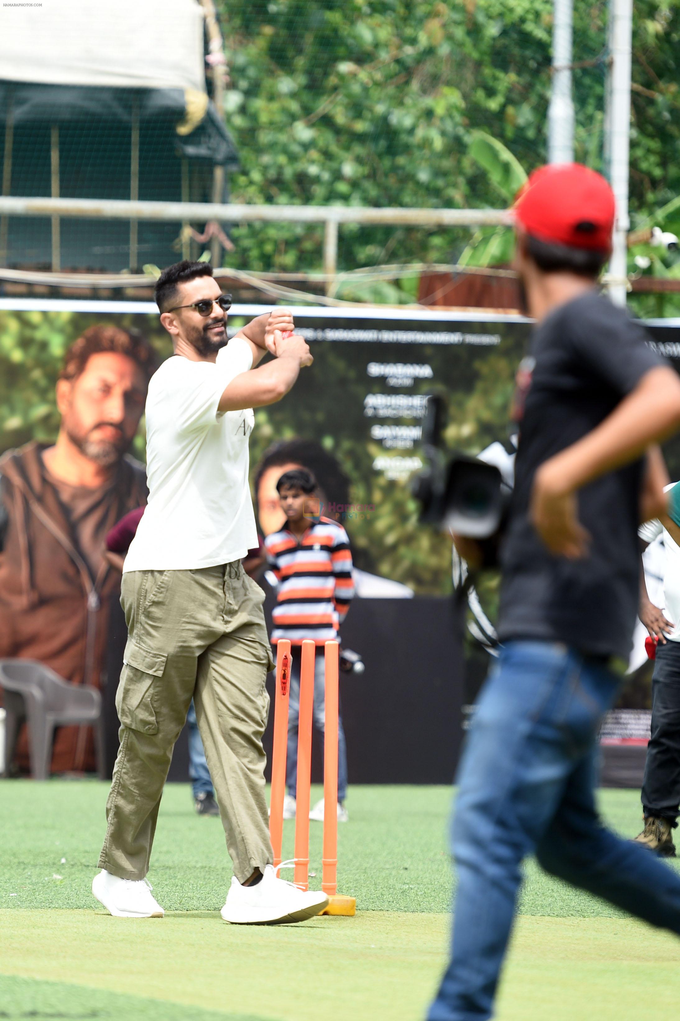 Angad Bedi playing cricket match to promote the sports movie Ghoomer on 10th August 2023