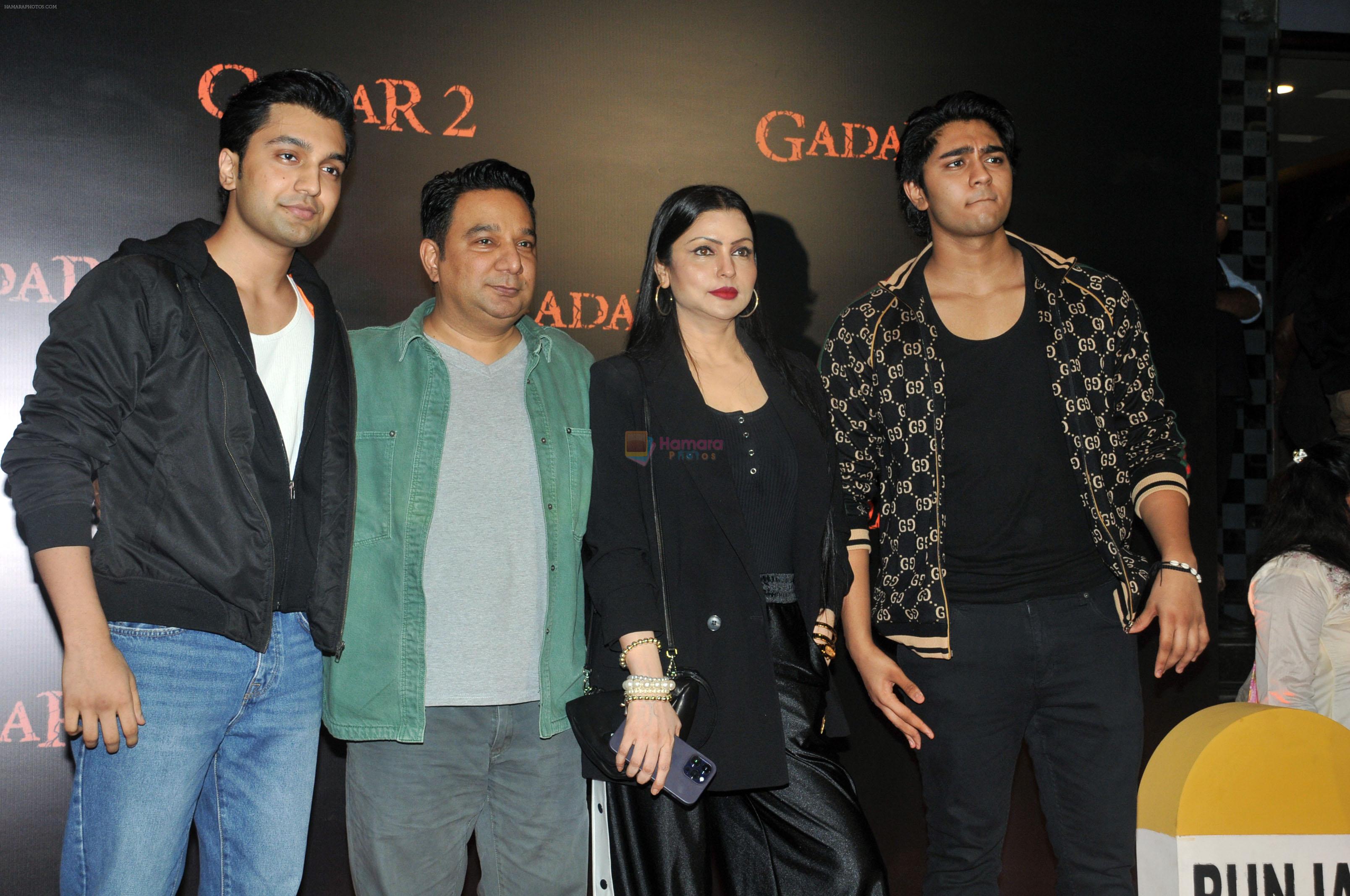 Ahmed Khan, Azaan Khan, Shaira Ahmed Khan, Subhaan Khan at the Grand Premiere of Film Gadar 2 on 11th August 2023